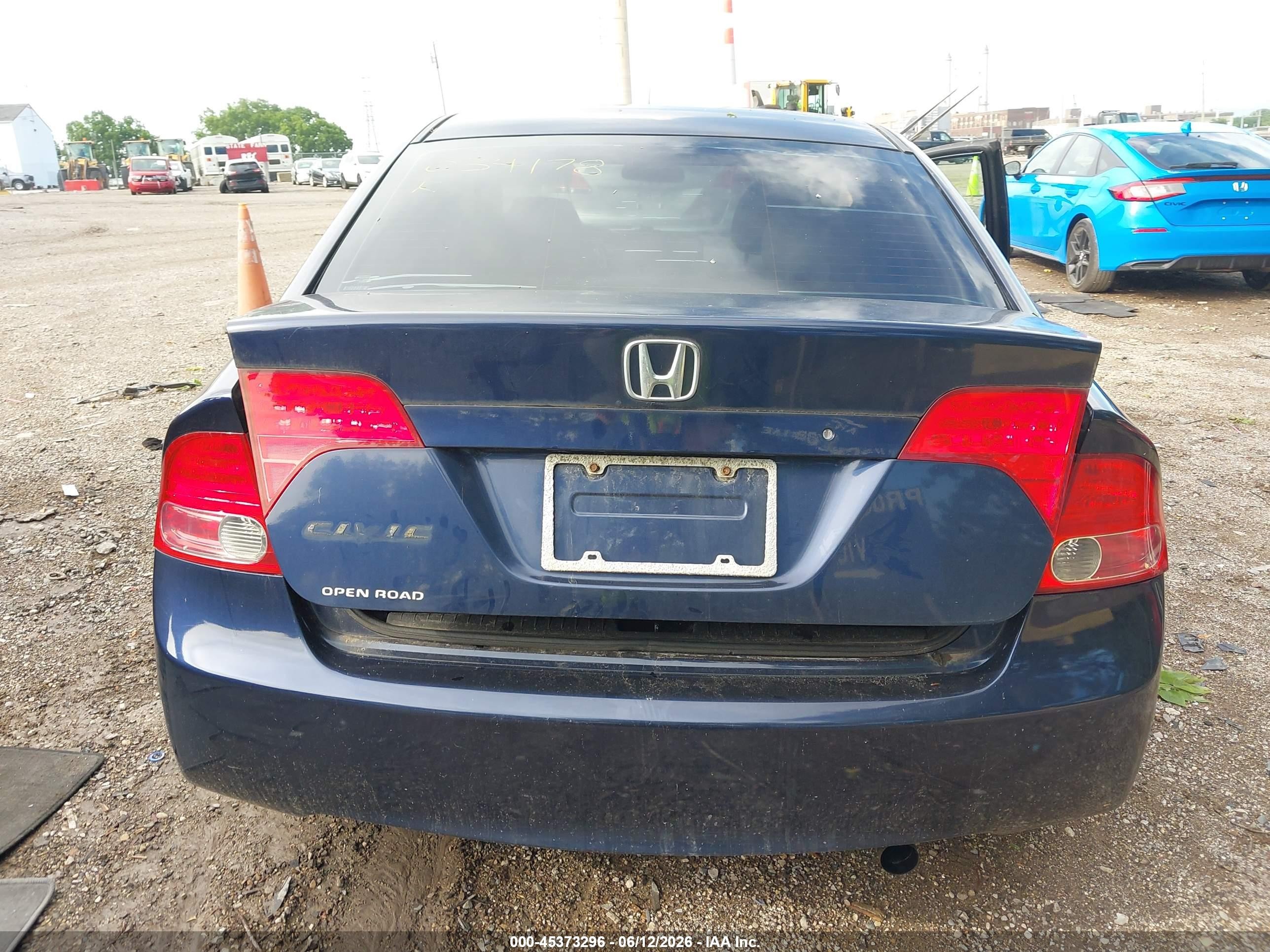 2007 Honda Civic Lx Blue vin: 1HGFA16587L034178