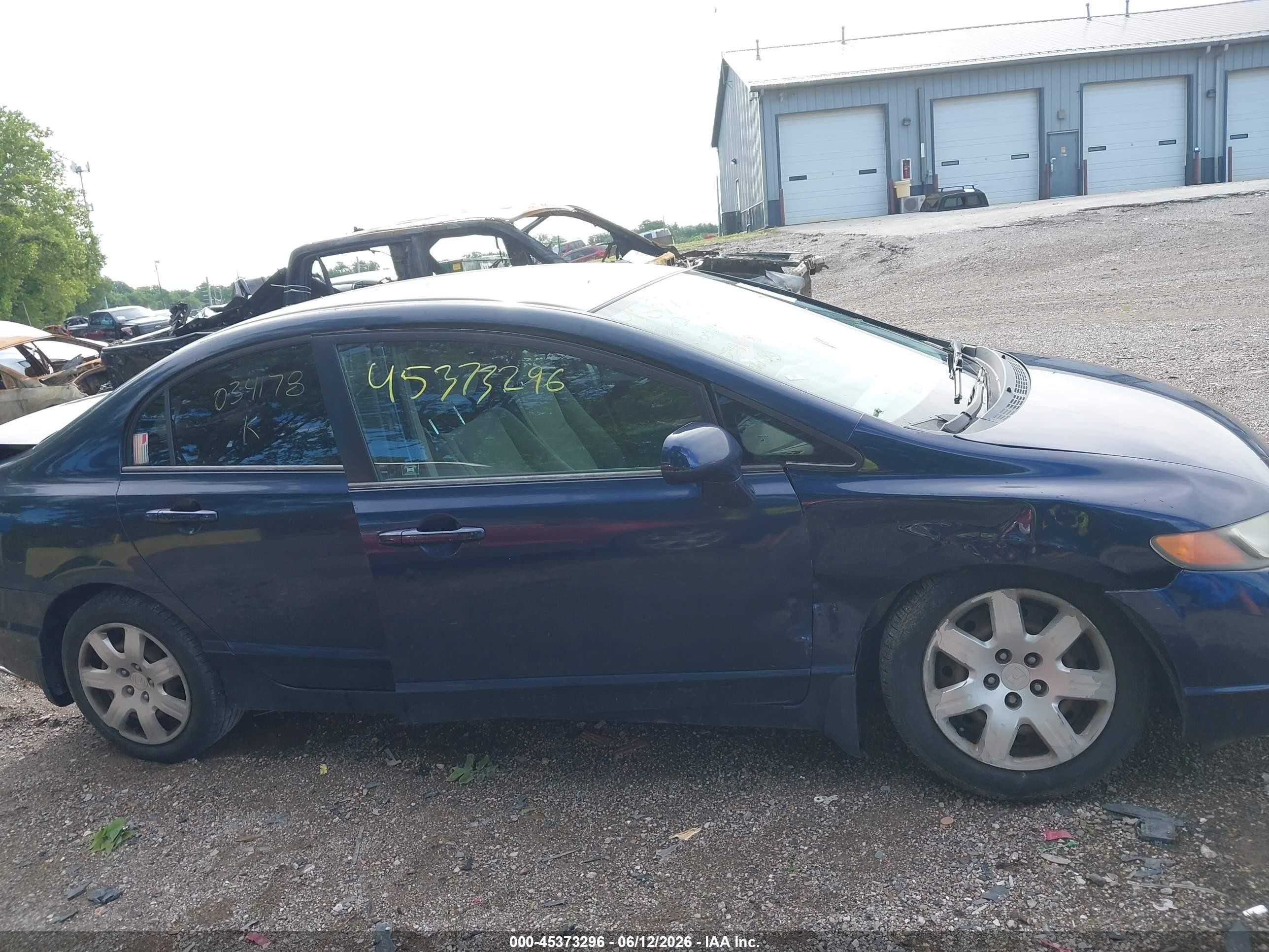 2007 Honda Civic Lx Blue vin: 1HGFA16587L034178