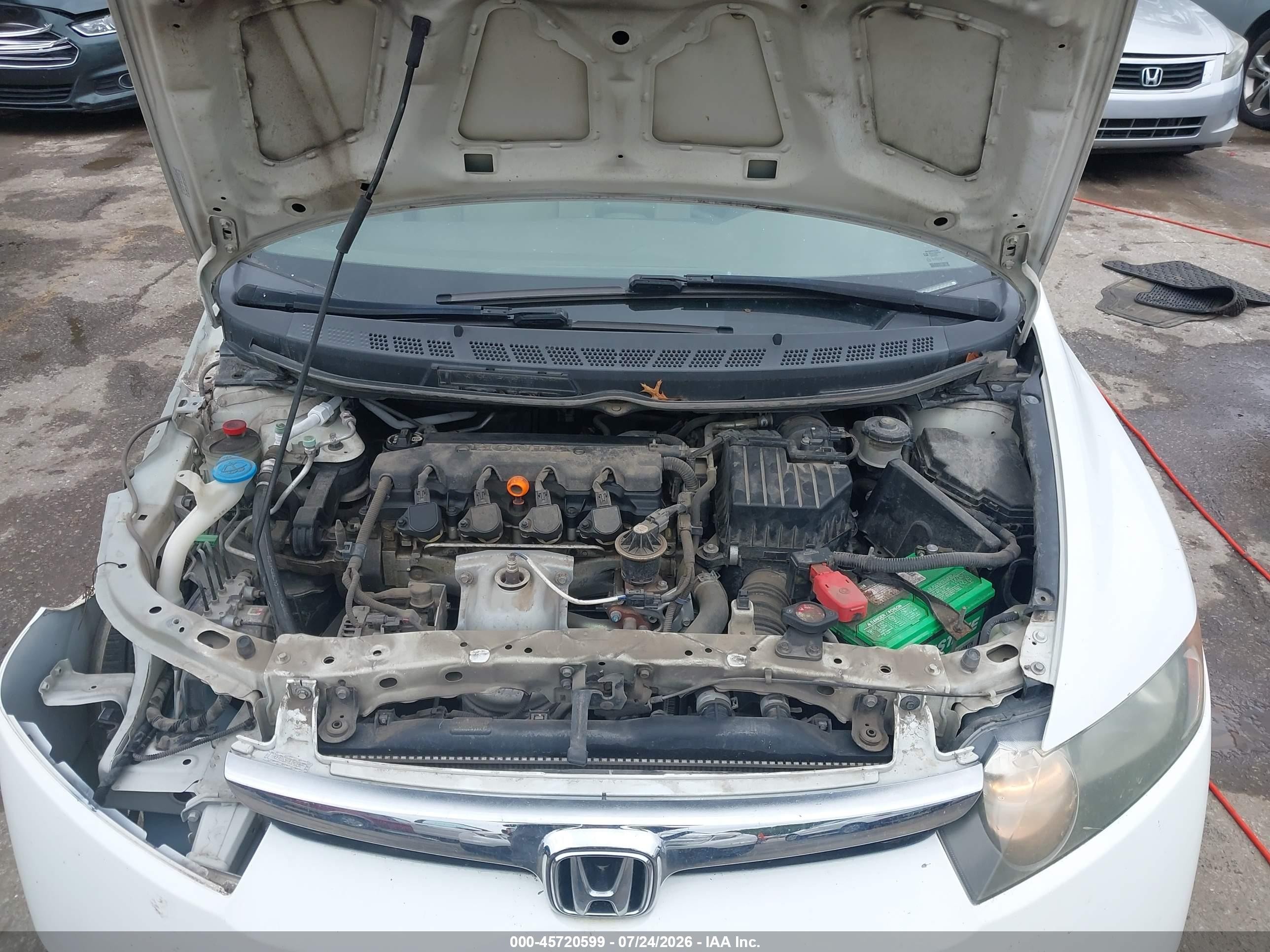 2007 Honda Civic Lx White vin: 1HGFA16587L042202