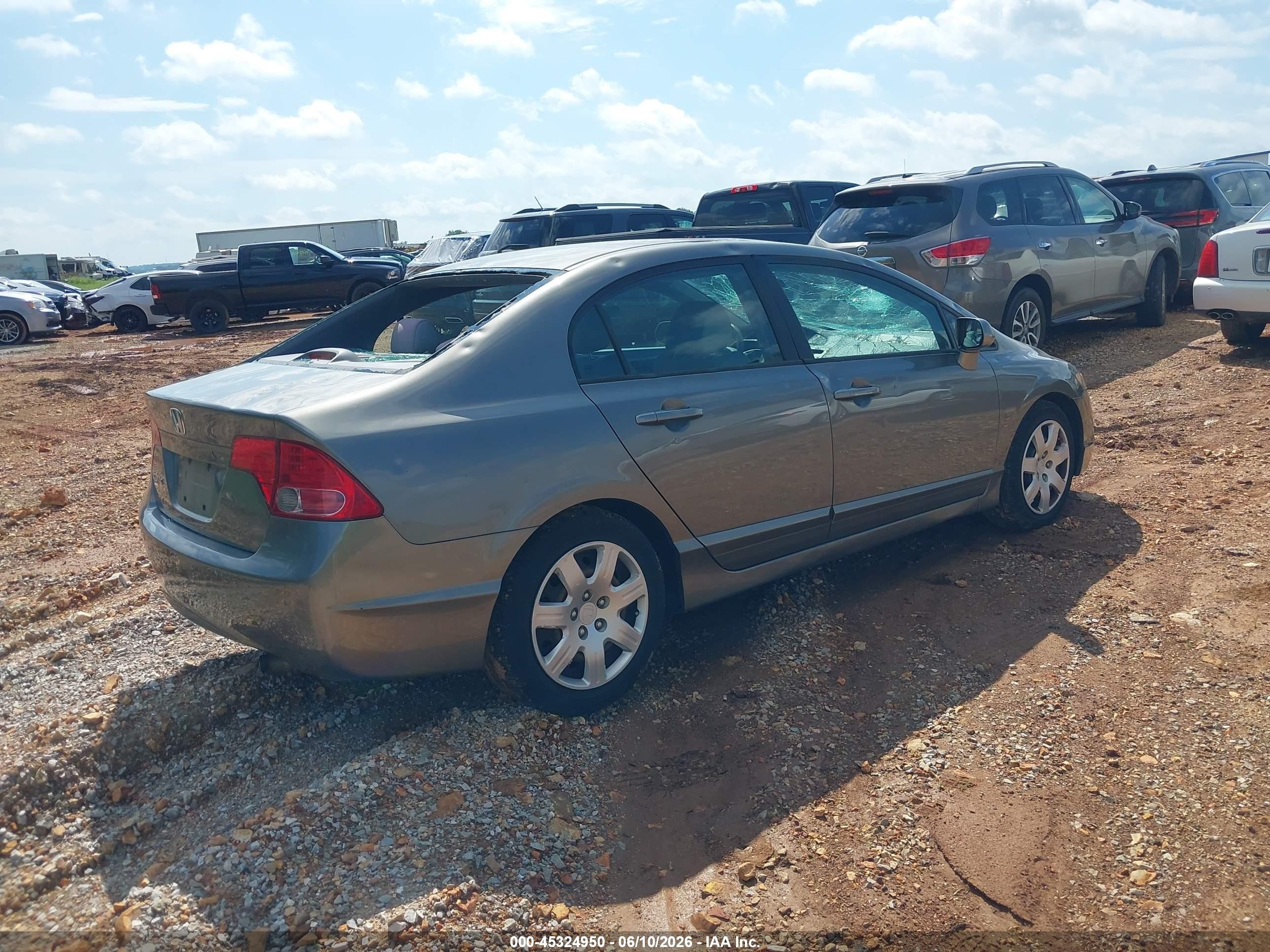 2007 Honda Civic Lx Gray vin: 1HGFA16587L045469