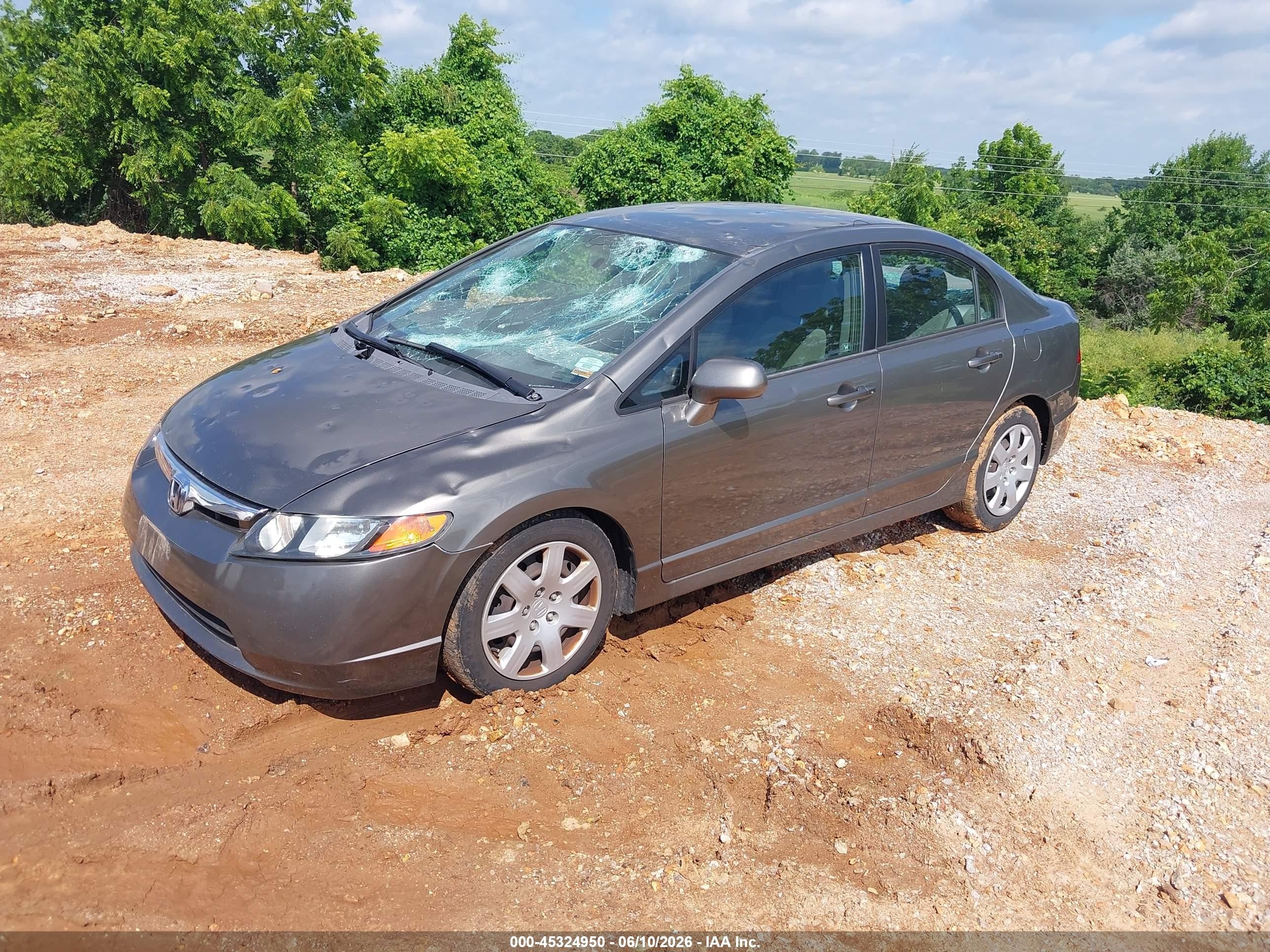 2007 Honda Civic Lx Gray vin: 1HGFA16587L045469