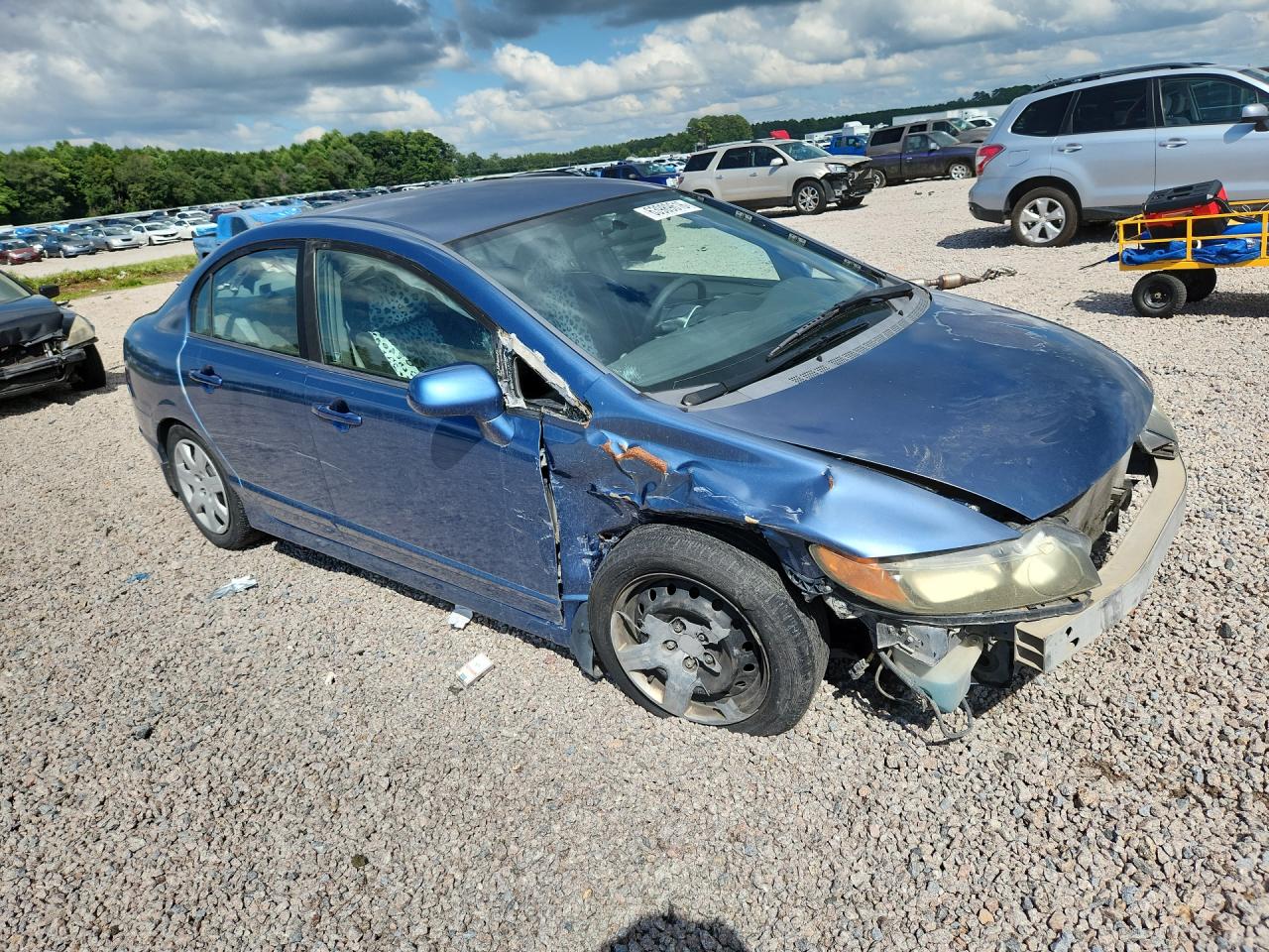 2007 Honda Civic Lx Blue vin: 1HGFA16587L056178