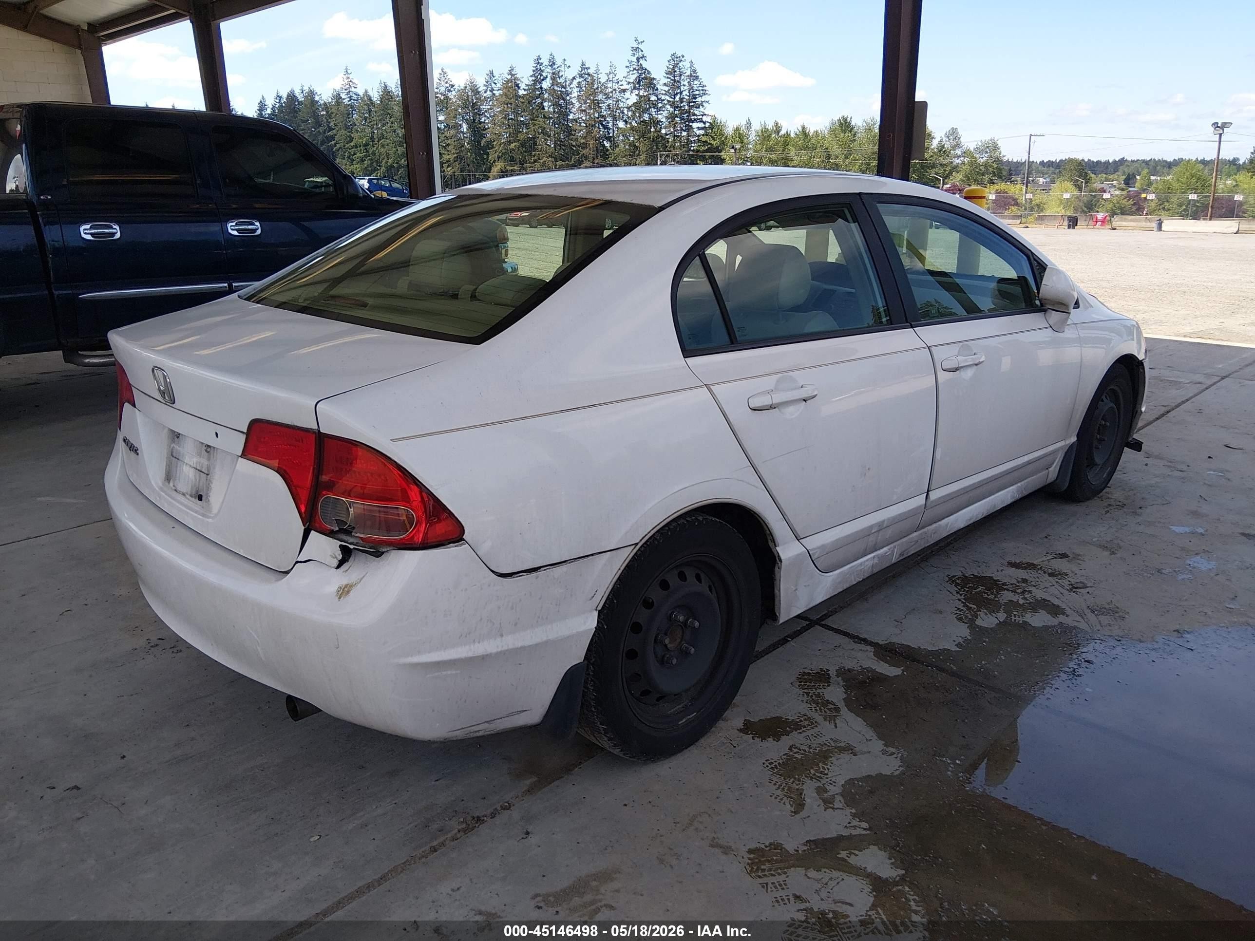 2007 Honda Civic Lx White vin: 1HGFA16587L085390