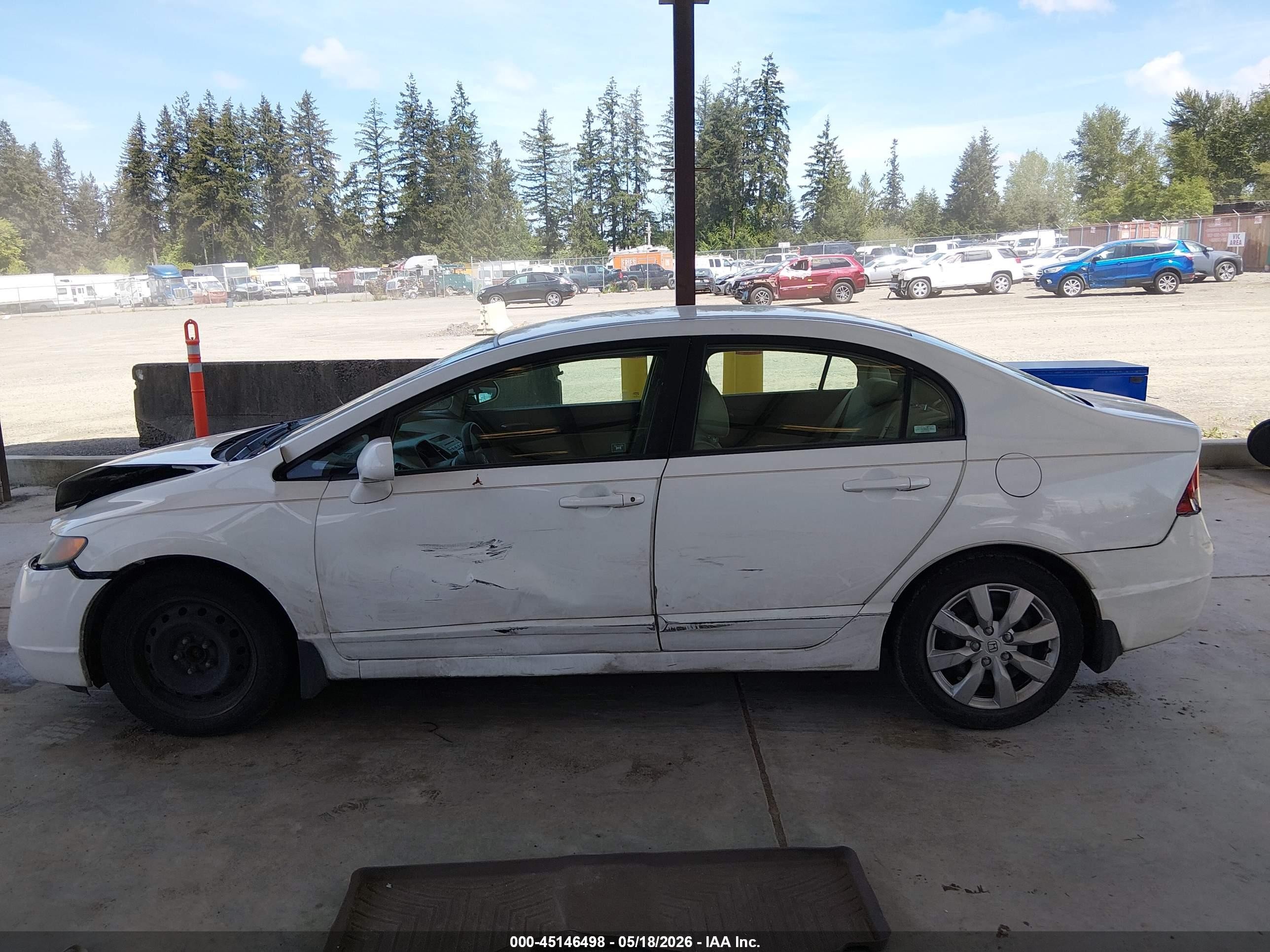 2007 Honda Civic Lx White vin: 1HGFA16587L085390