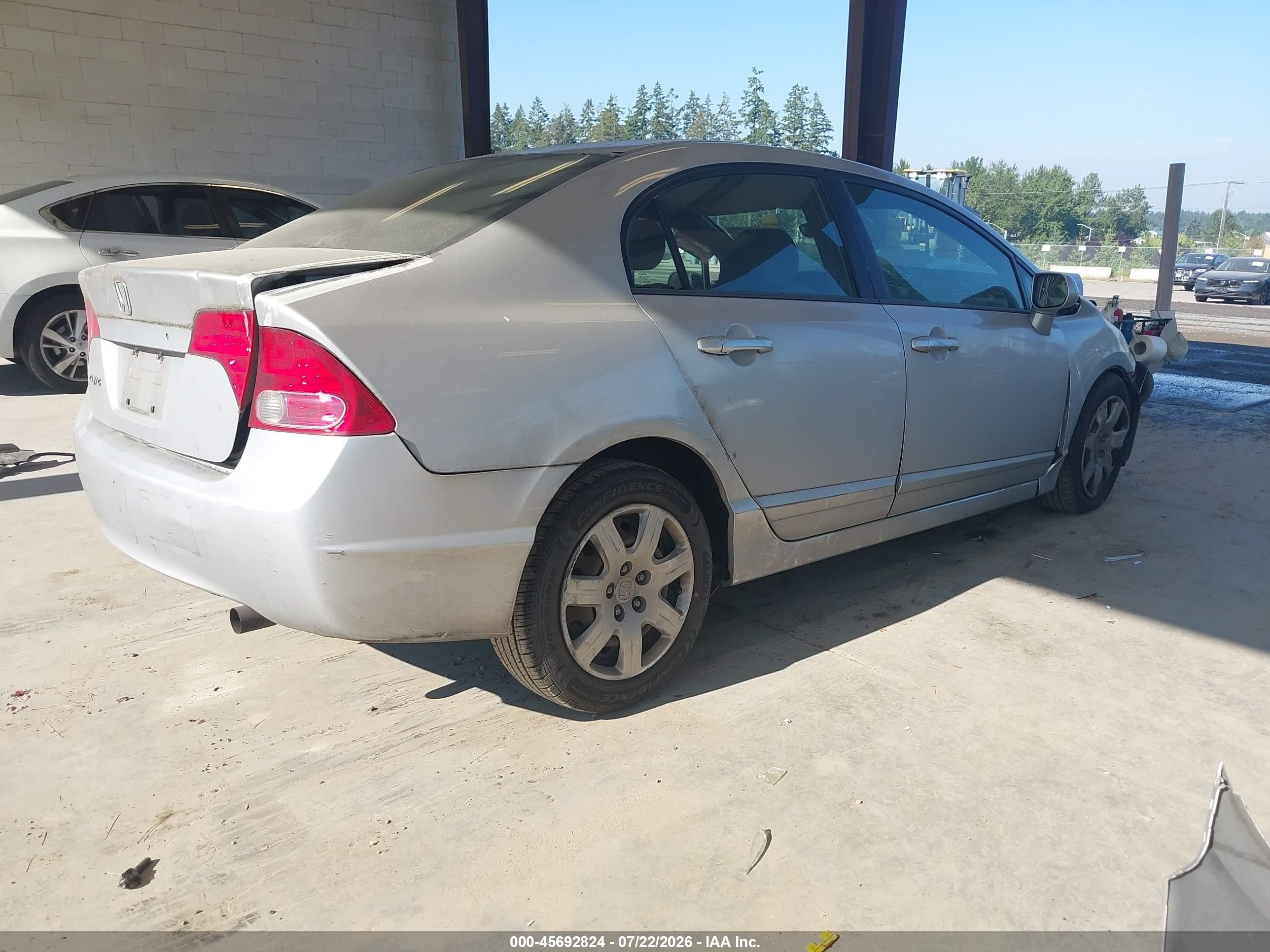 2007 Honda Civic Lx Silver vin: 1HGFA16587L101930