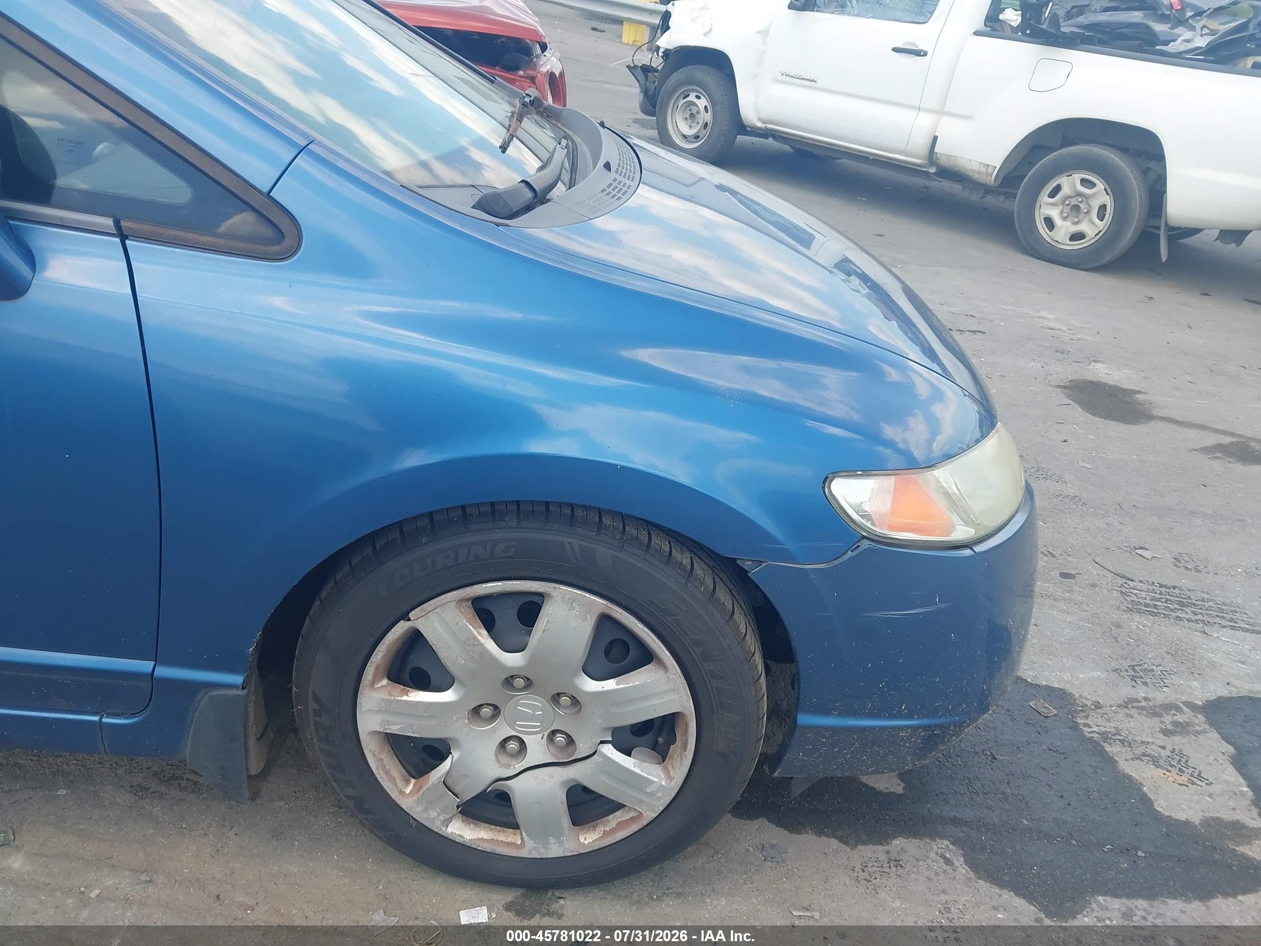 2007 Honda Civic Lx Blue vin: 1HGFA16587L133471