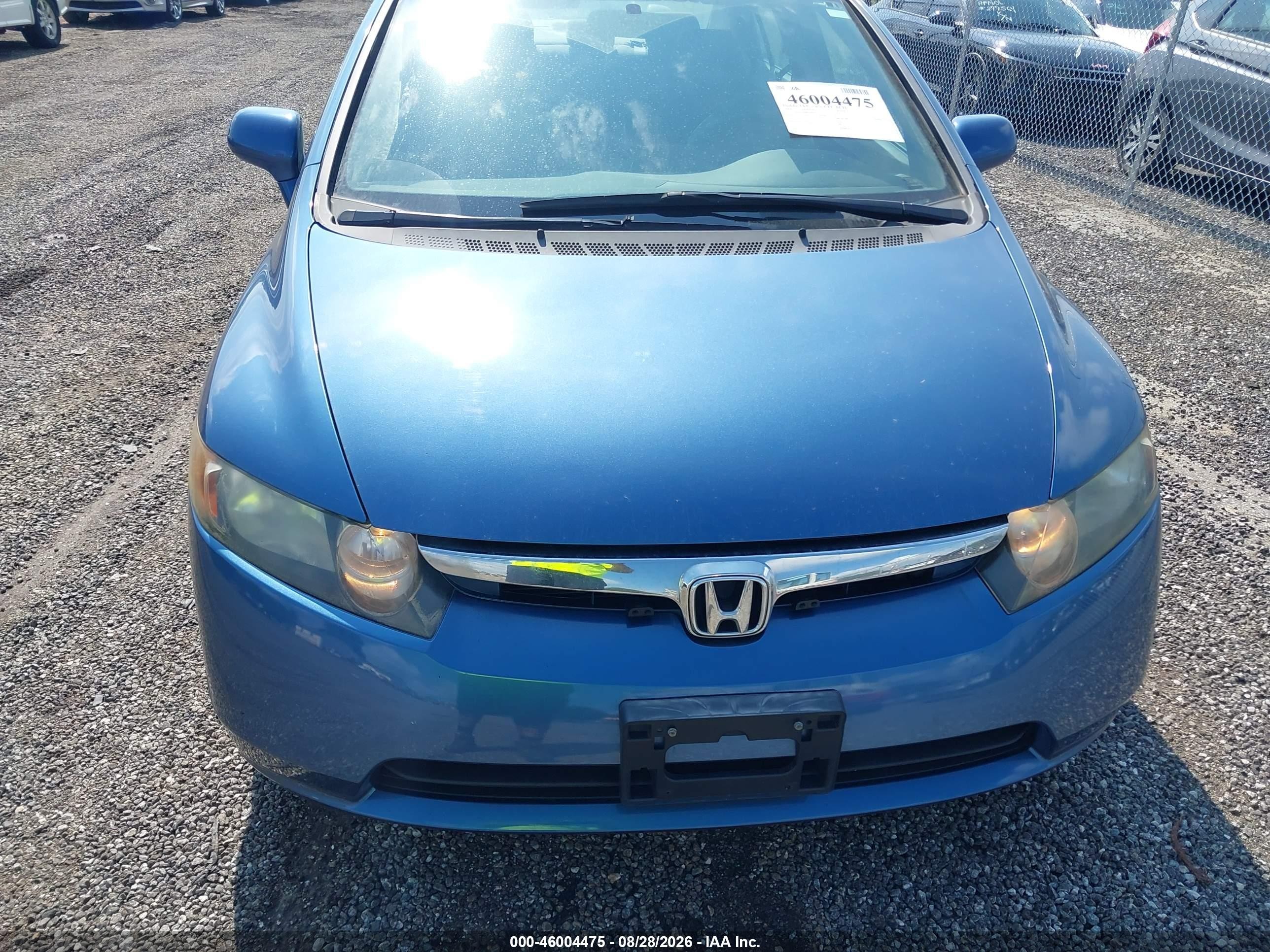 2008 Honda Civic Lx Blue vin: 1HGFA16588L004650