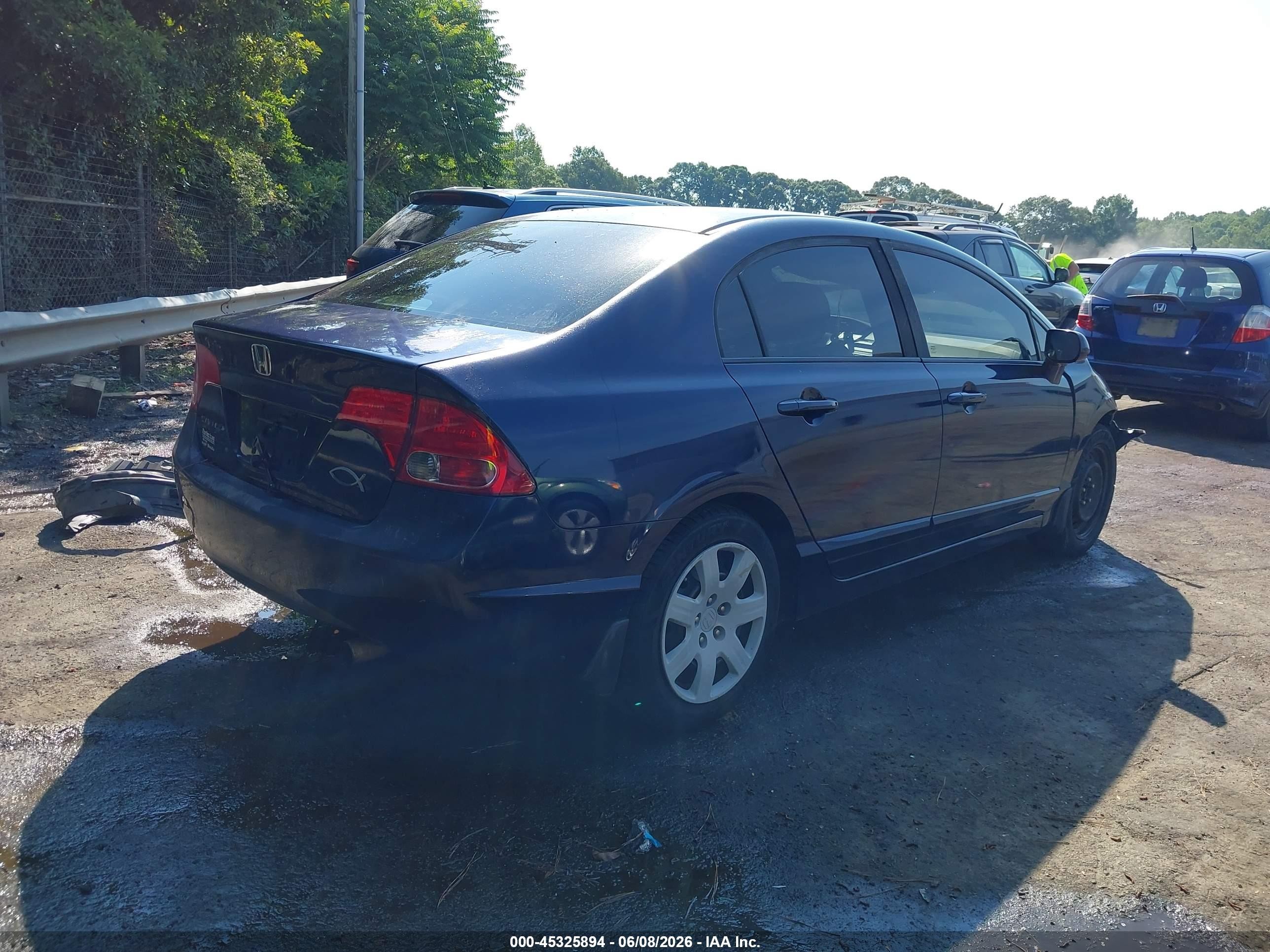 2008 Honda Civic Lx Синий vin: 1HGFA16588L026230
