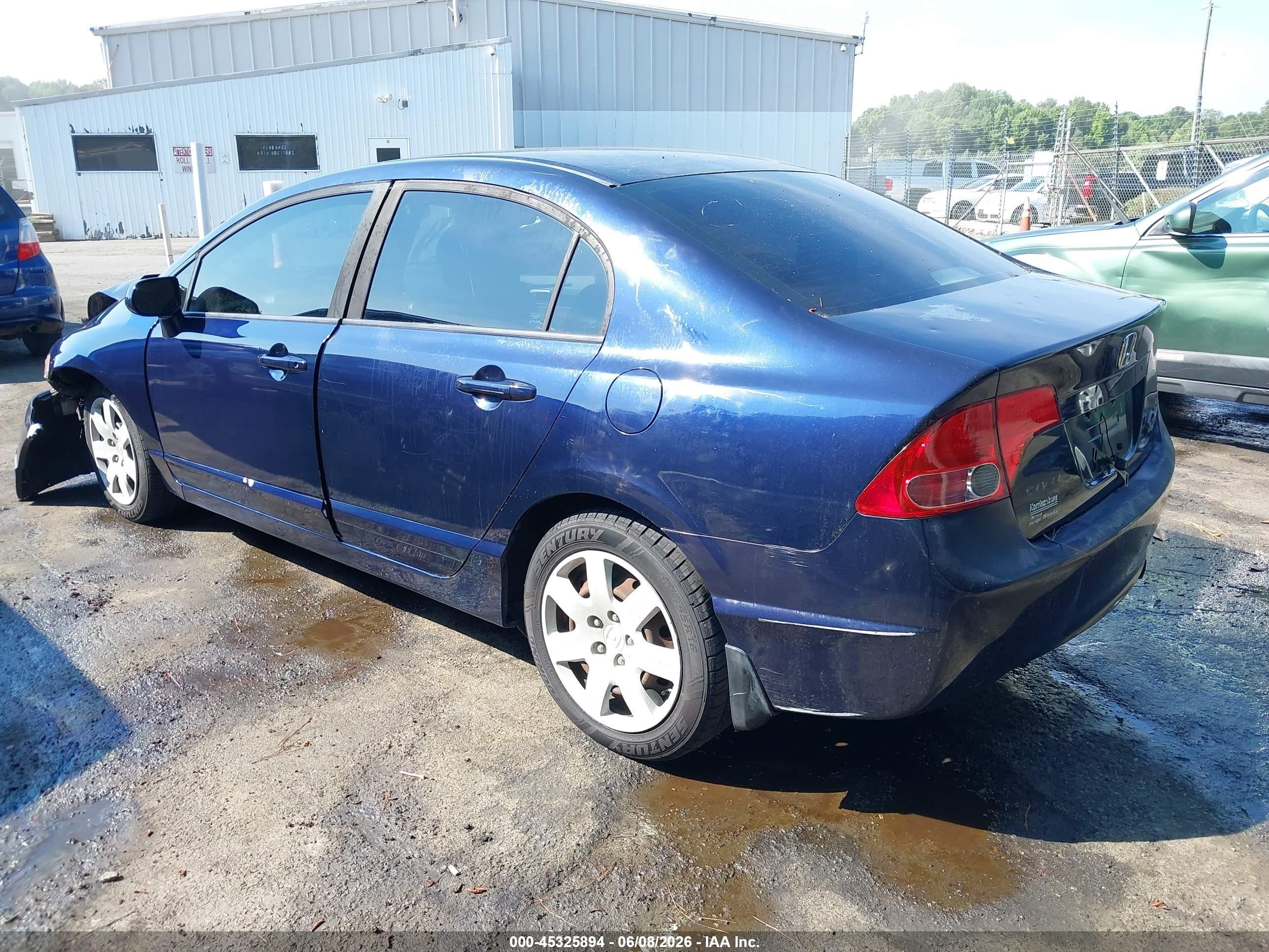 2008 Honda Civic Lx Синий vin: 1HGFA16588L026230