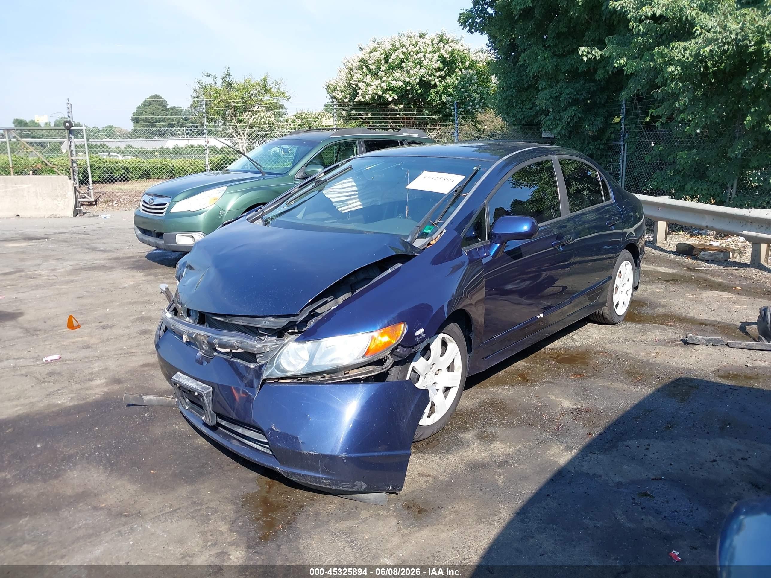 2008 Honda Civic Lx Синий vin: 1HGFA16588L026230
