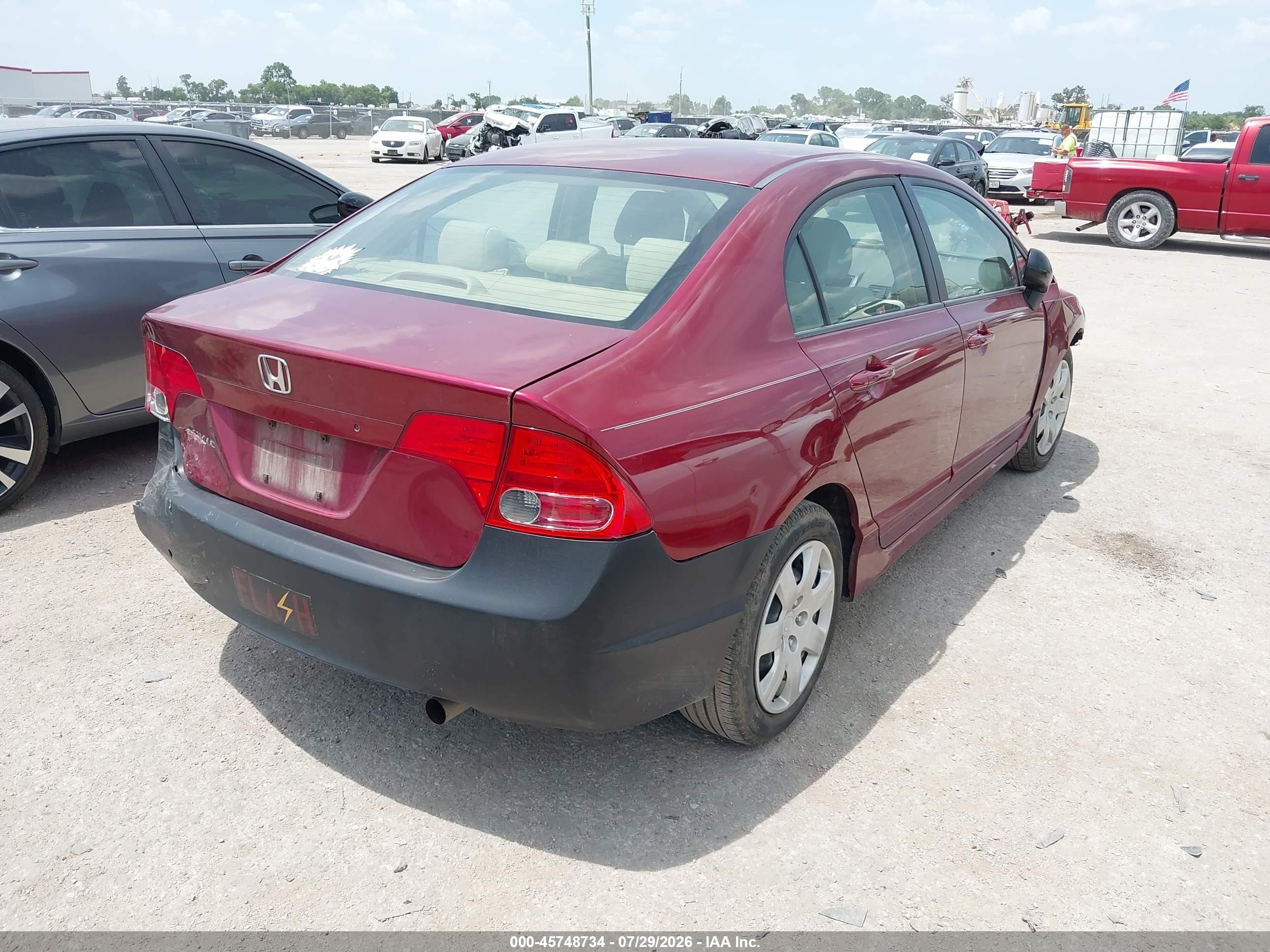 2008 Honda Civic Lx Maroon vin: 1HGFA16588L118051