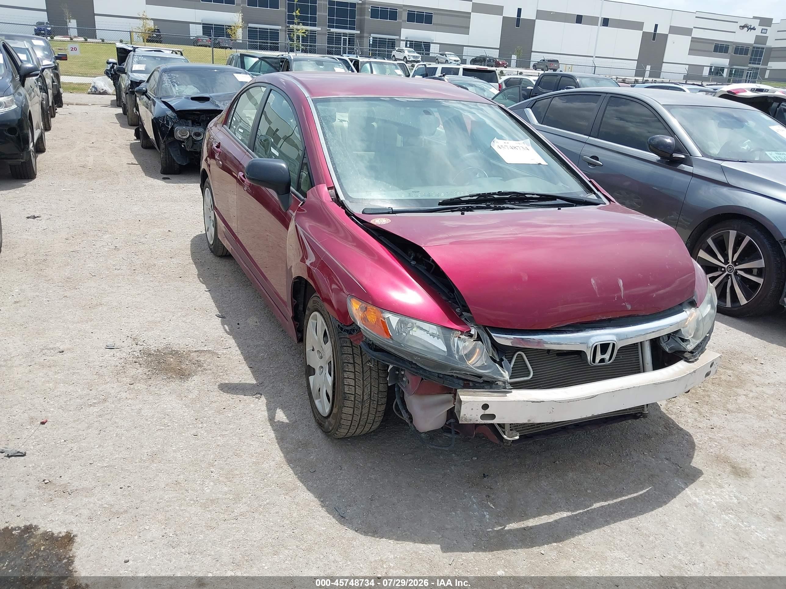 2008 Honda Civic Lx Maroon vin: 1HGFA16588L118051