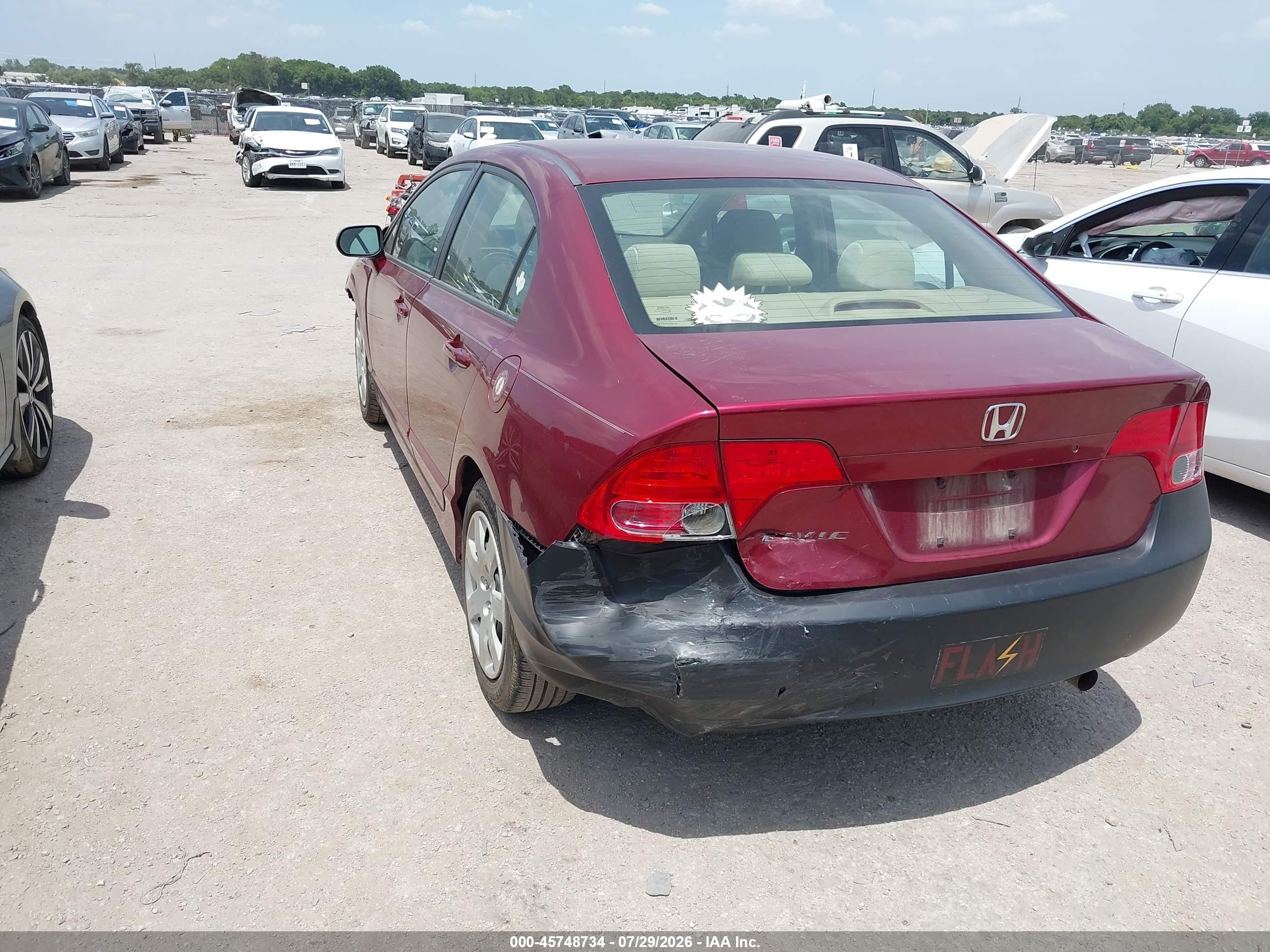 2008 Honda Civic Lx Maroon vin: 1HGFA16588L118051