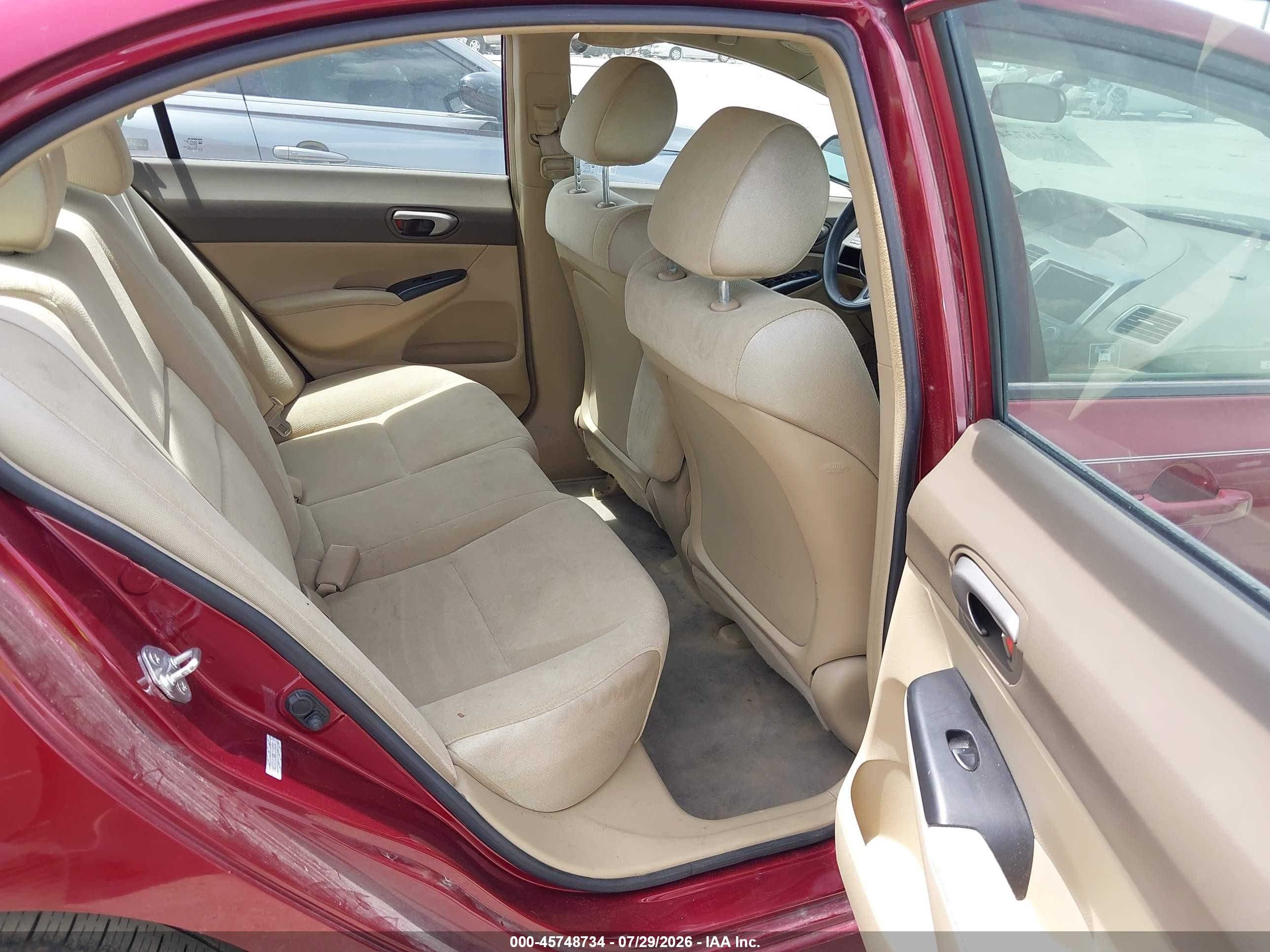 2008 Honda Civic Lx Maroon vin: 1HGFA16588L118051
