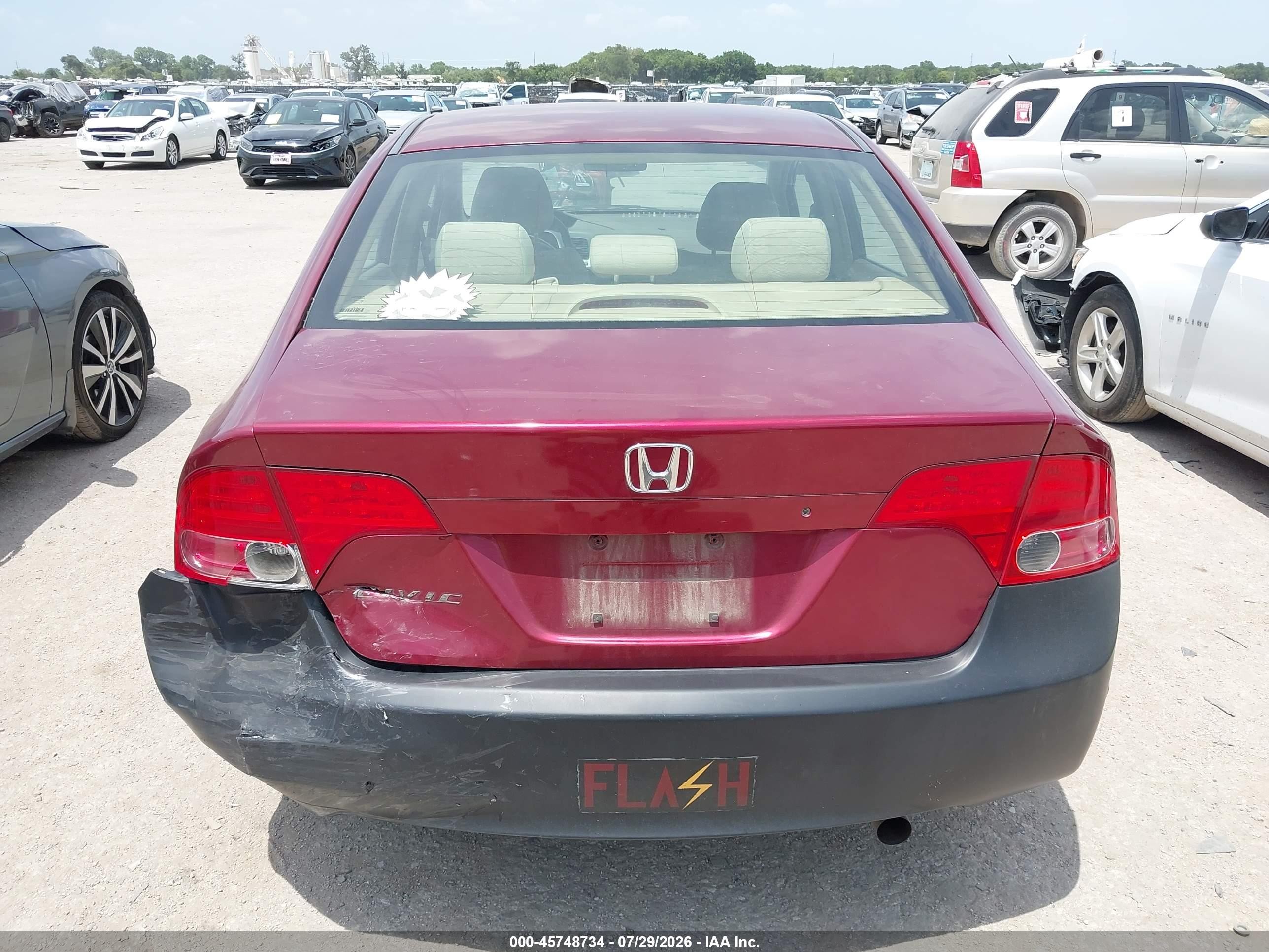 2008 Honda Civic Lx Maroon vin: 1HGFA16588L118051