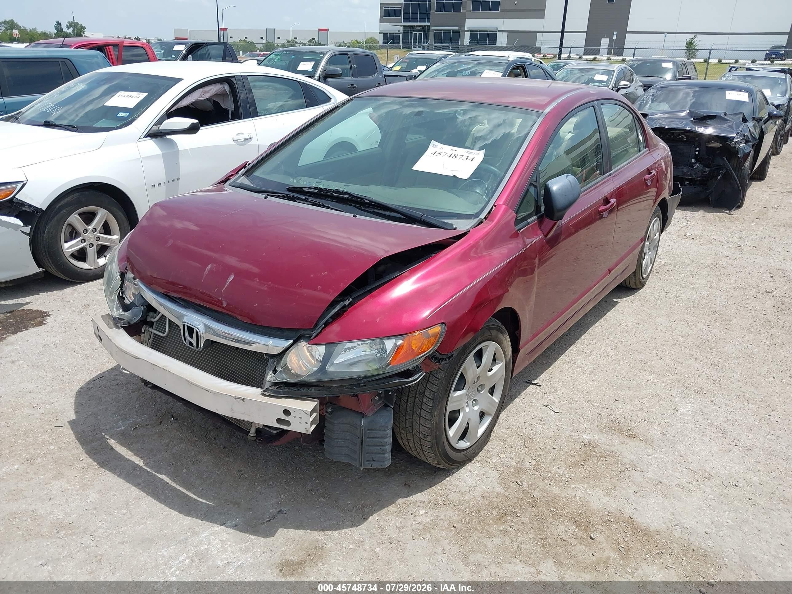 2008 Honda Civic Lx Maroon vin: 1HGFA16588L118051
