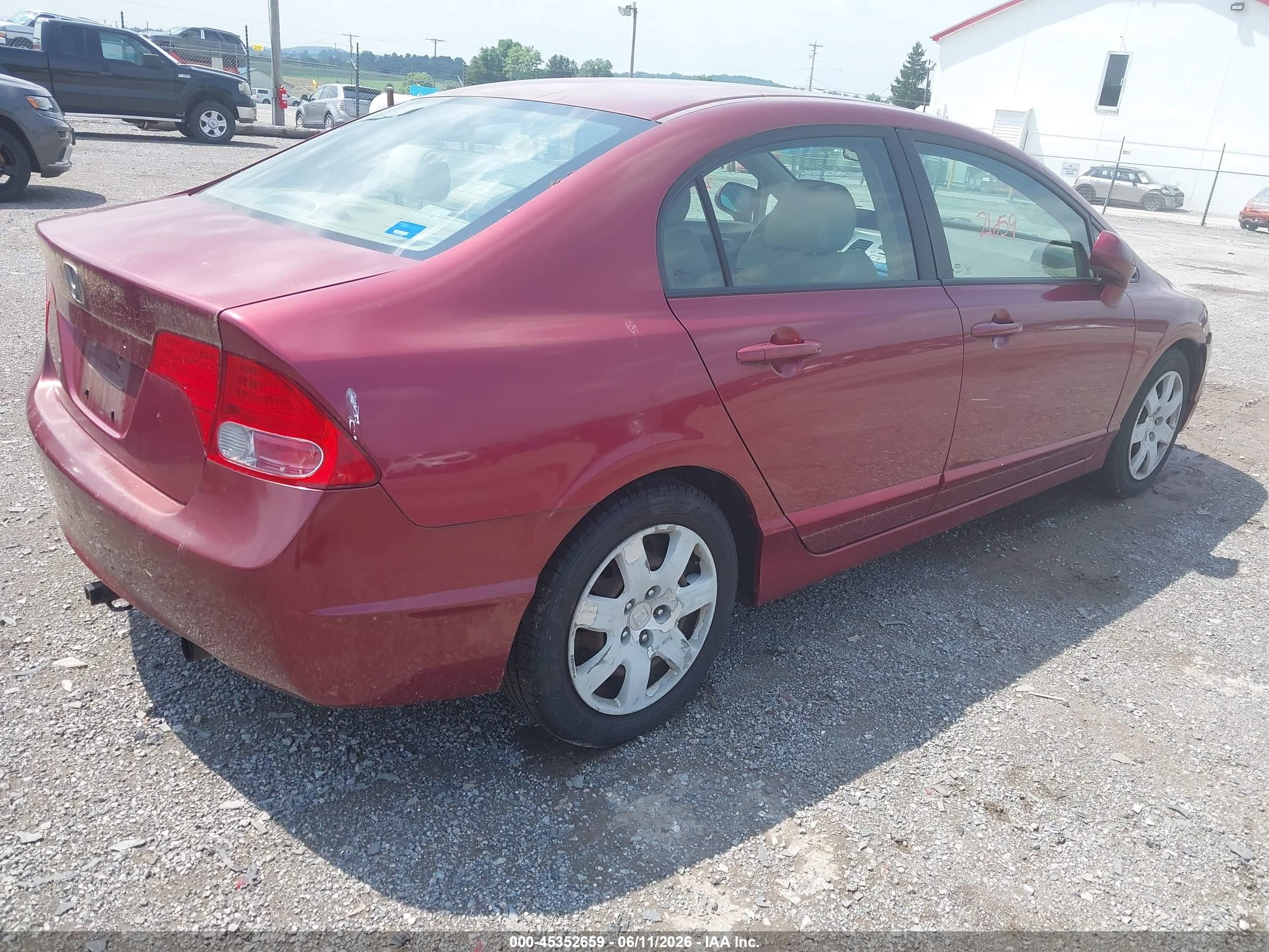 2006 Honda Civic Lx Maroon vin: 1HGFA16596L023270