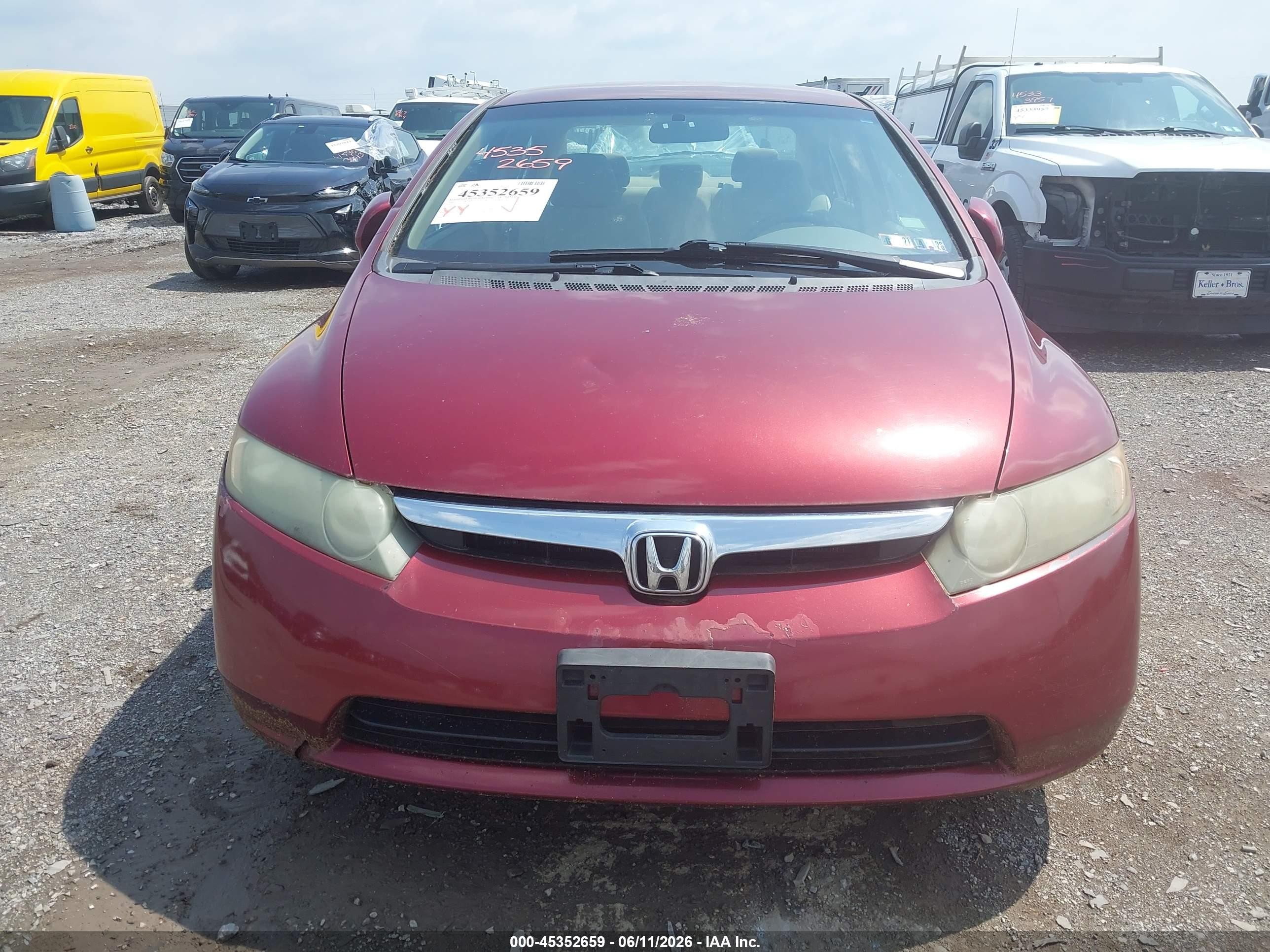 2006 Honda Civic Lx Maroon vin: 1HGFA16596L023270