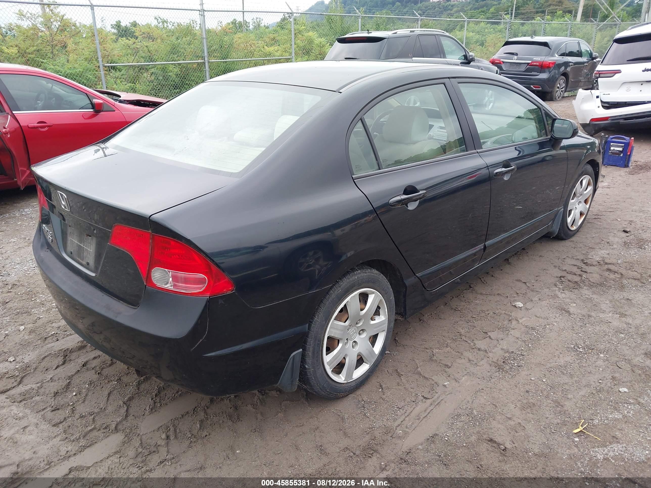 2006 Honda Civic Lx Black vin: 1HGFA16596L049383