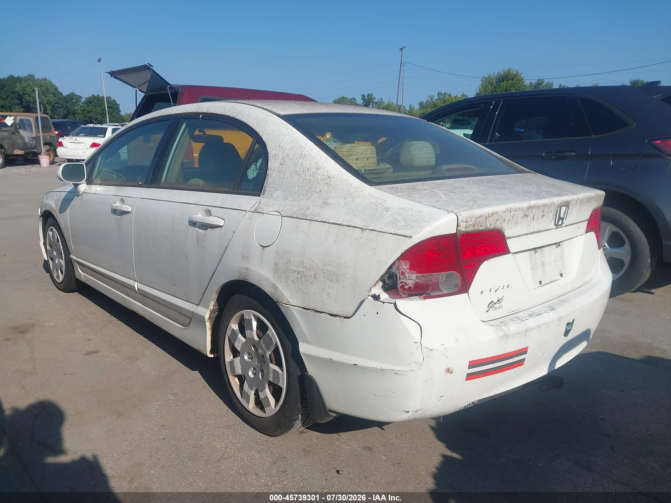 2006 Honda Civic Lx White vin: 1HGFA16596L085087