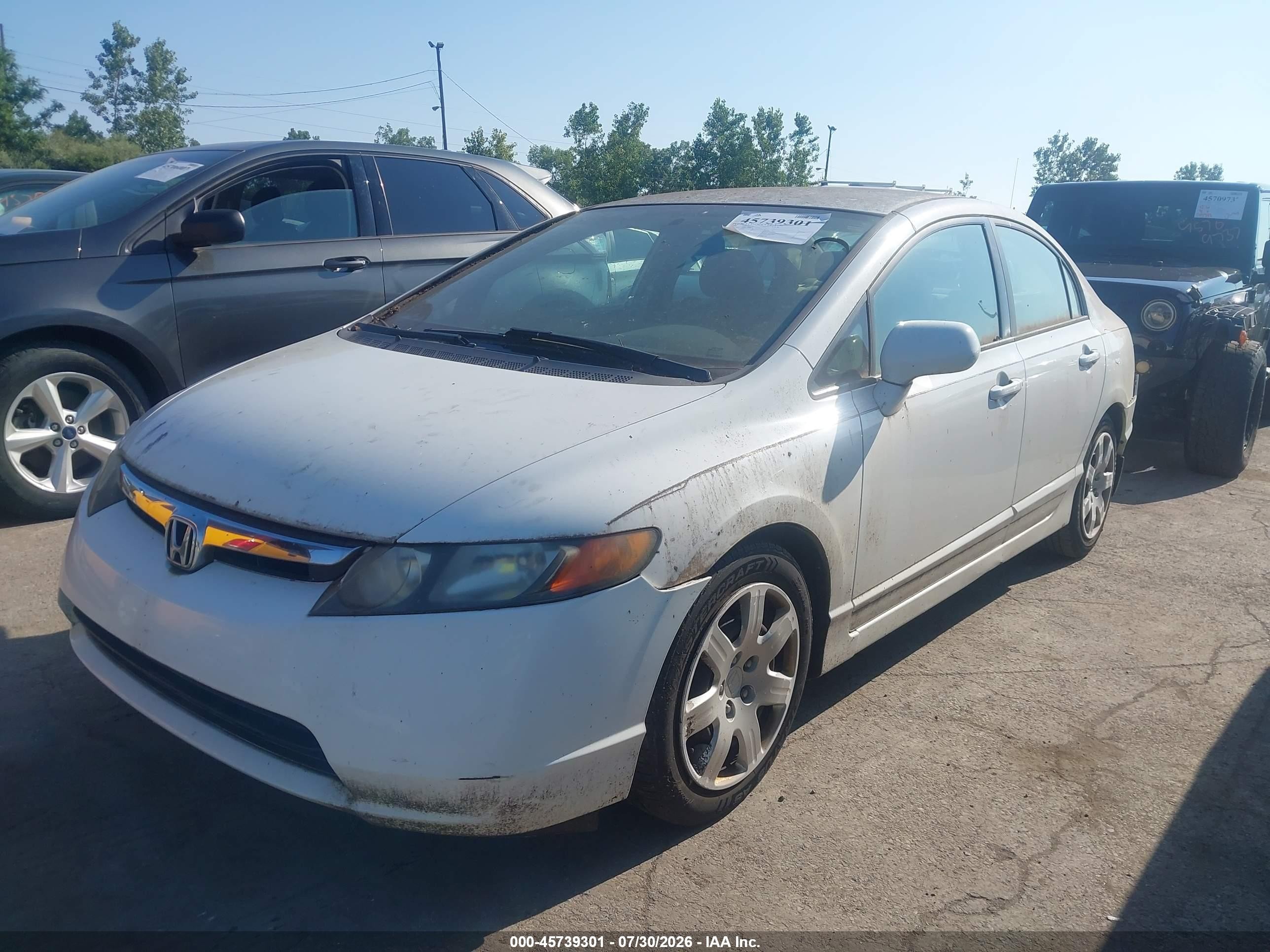 2006 Honda Civic Lx White vin: 1HGFA16596L085087