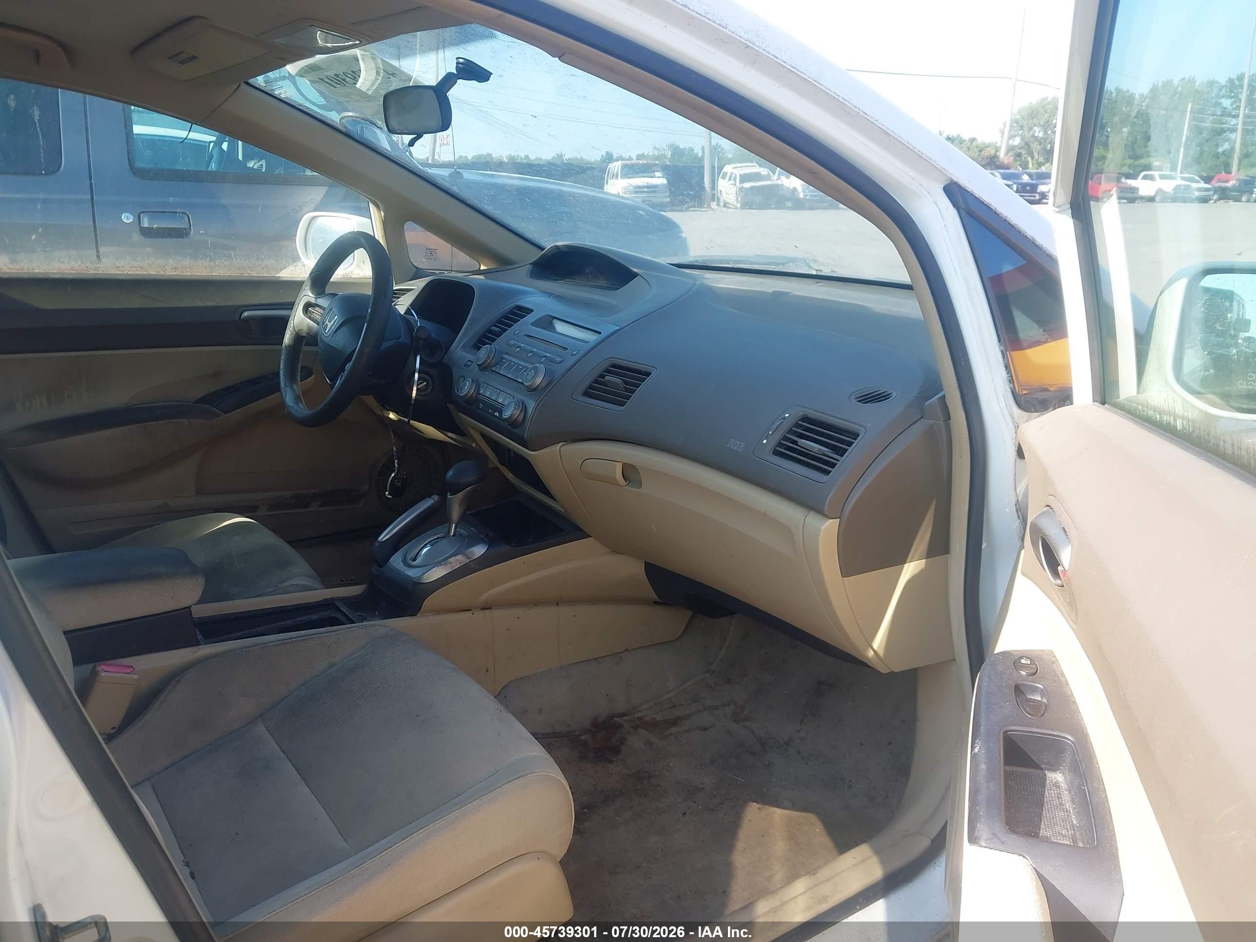 2006 Honda Civic Lx White vin: 1HGFA16596L085087
