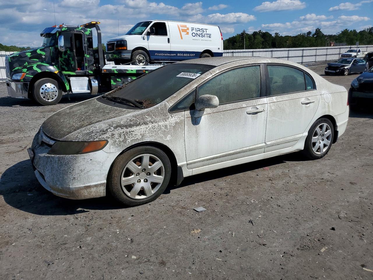 2006 Honda Civic Lx White vin: 1HGFA16596L126348