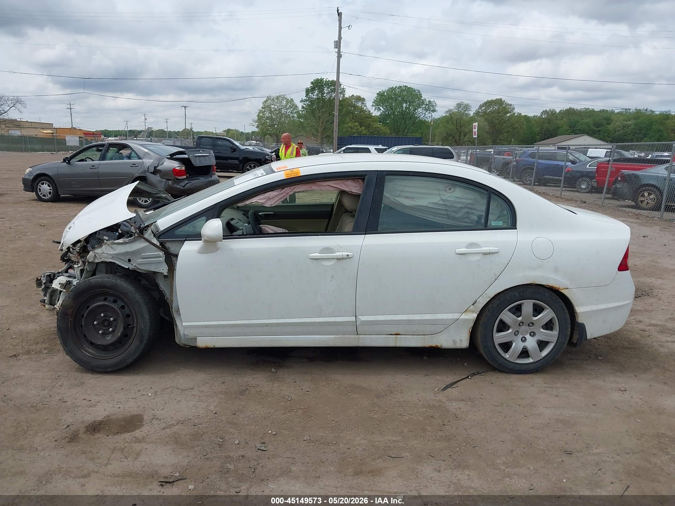 2006 Honda Civic Lx Белый vin: 1HGFA16596L147023