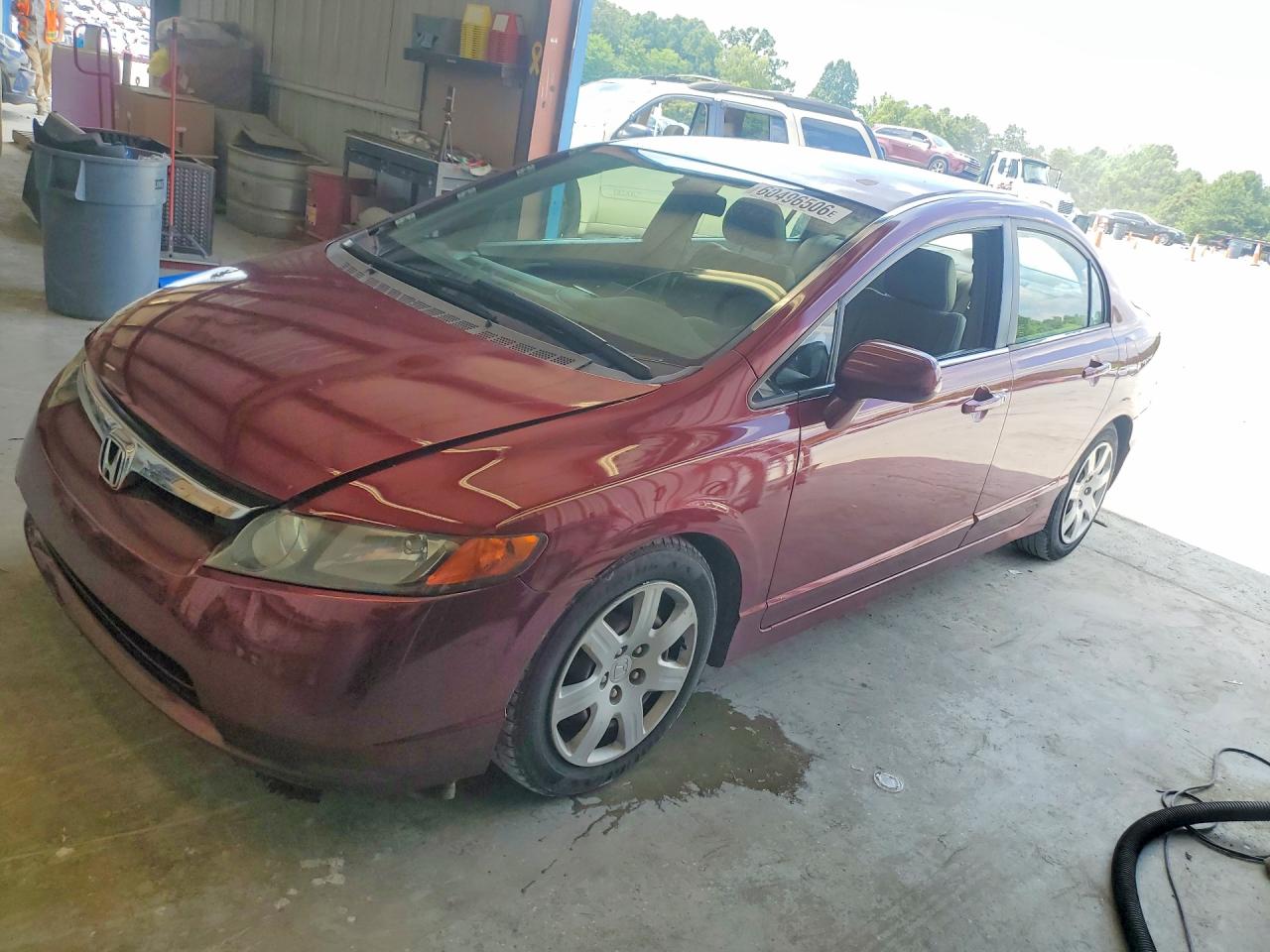 2007 Honda Civic Lx Red vin: 1HGFA16597L004736