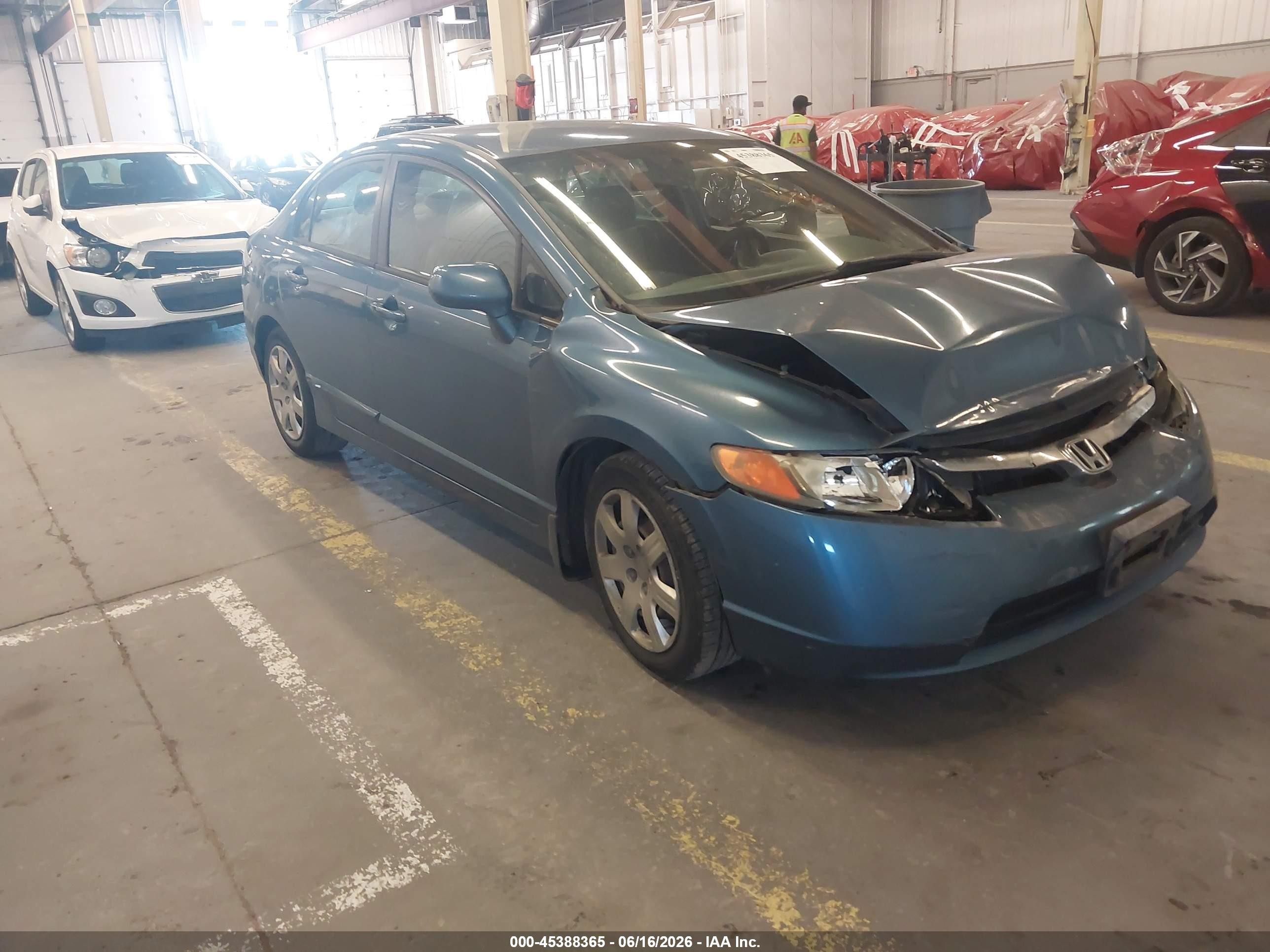 2007 Honda Civic Lx Blue vin: 1HGFA16597L024128