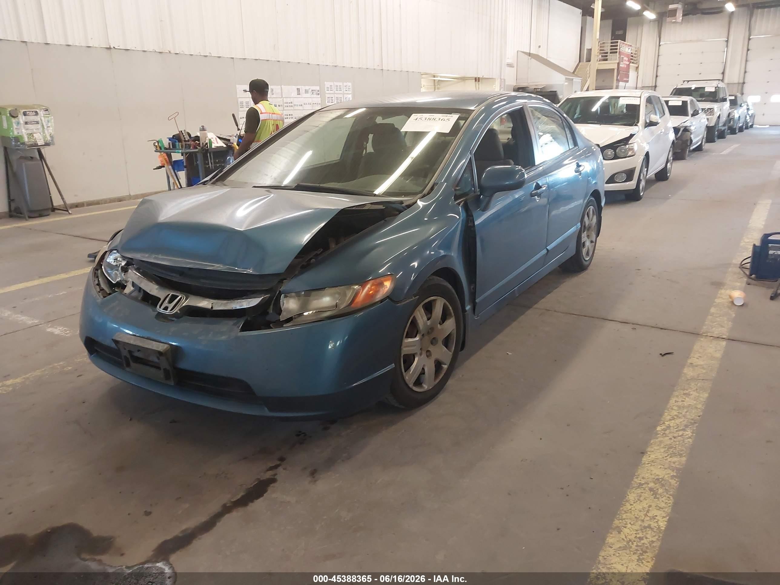 2007 Honda Civic Lx Blue vin: 1HGFA16597L024128