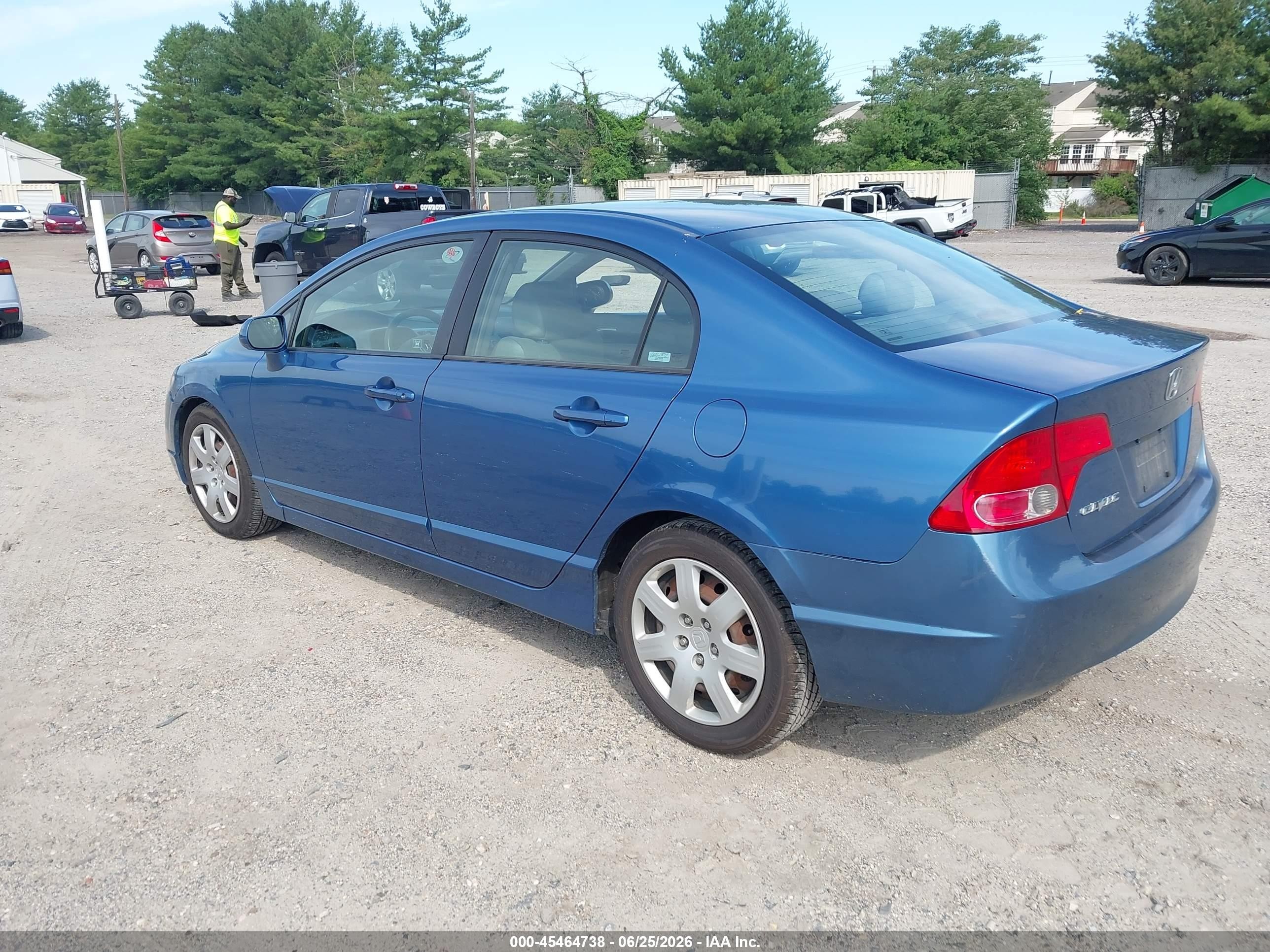 2007 Honda Civic Lx Синий vin: 1HGFA16597L034058