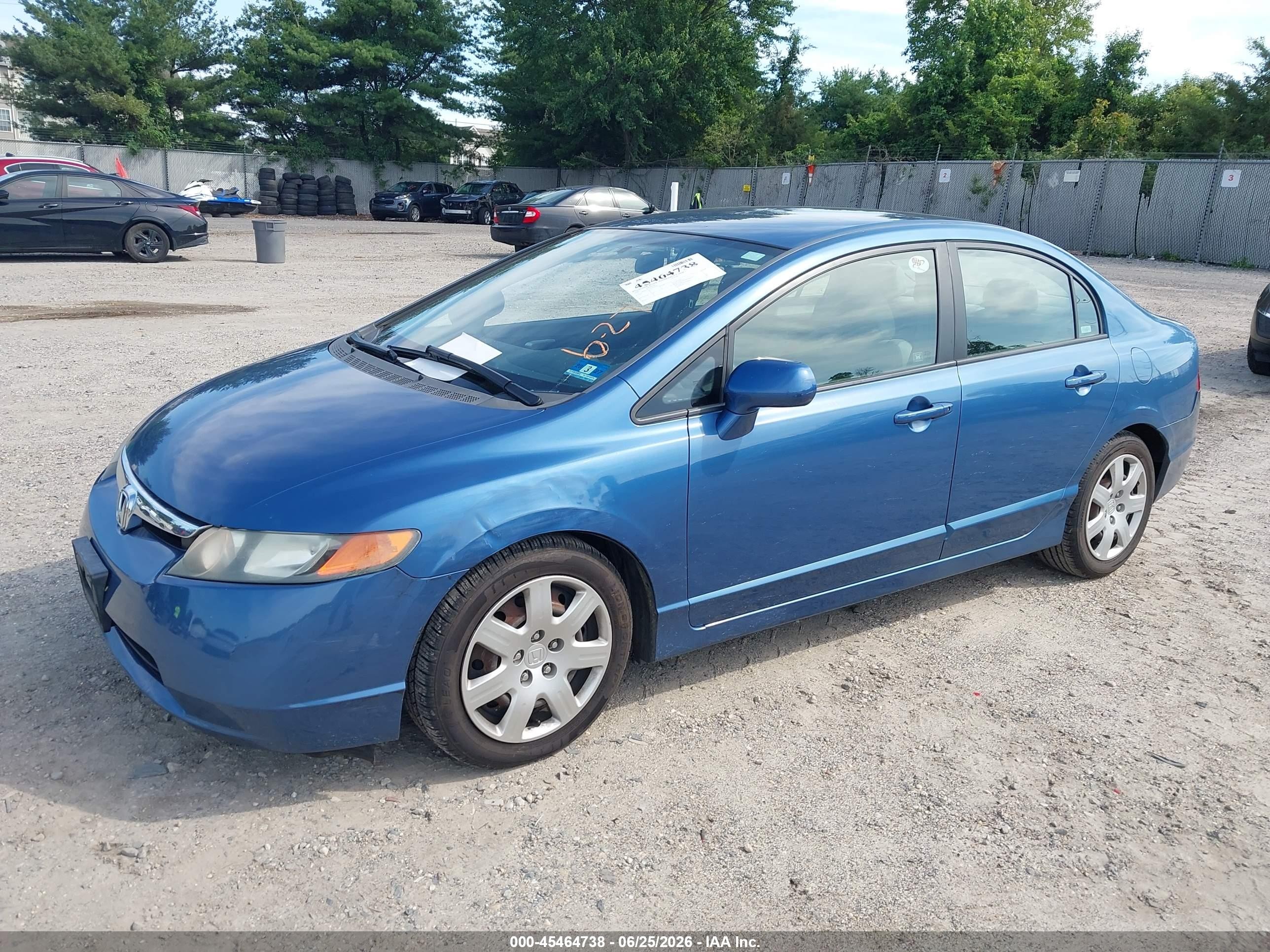 2007 Honda Civic Lx Синий vin: 1HGFA16597L034058