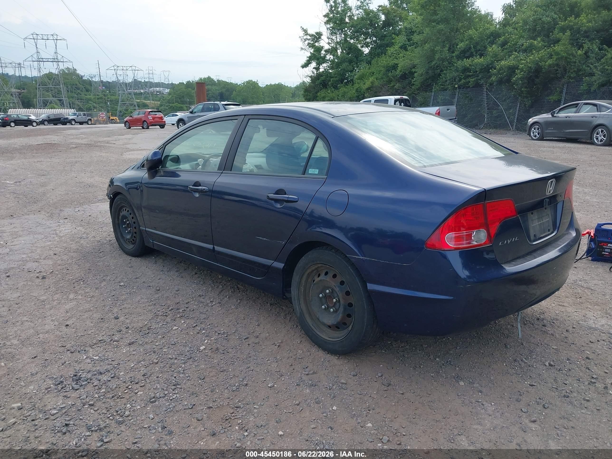 2007 Honda Civic Lx Blue vin: 1HGFA16597L051216