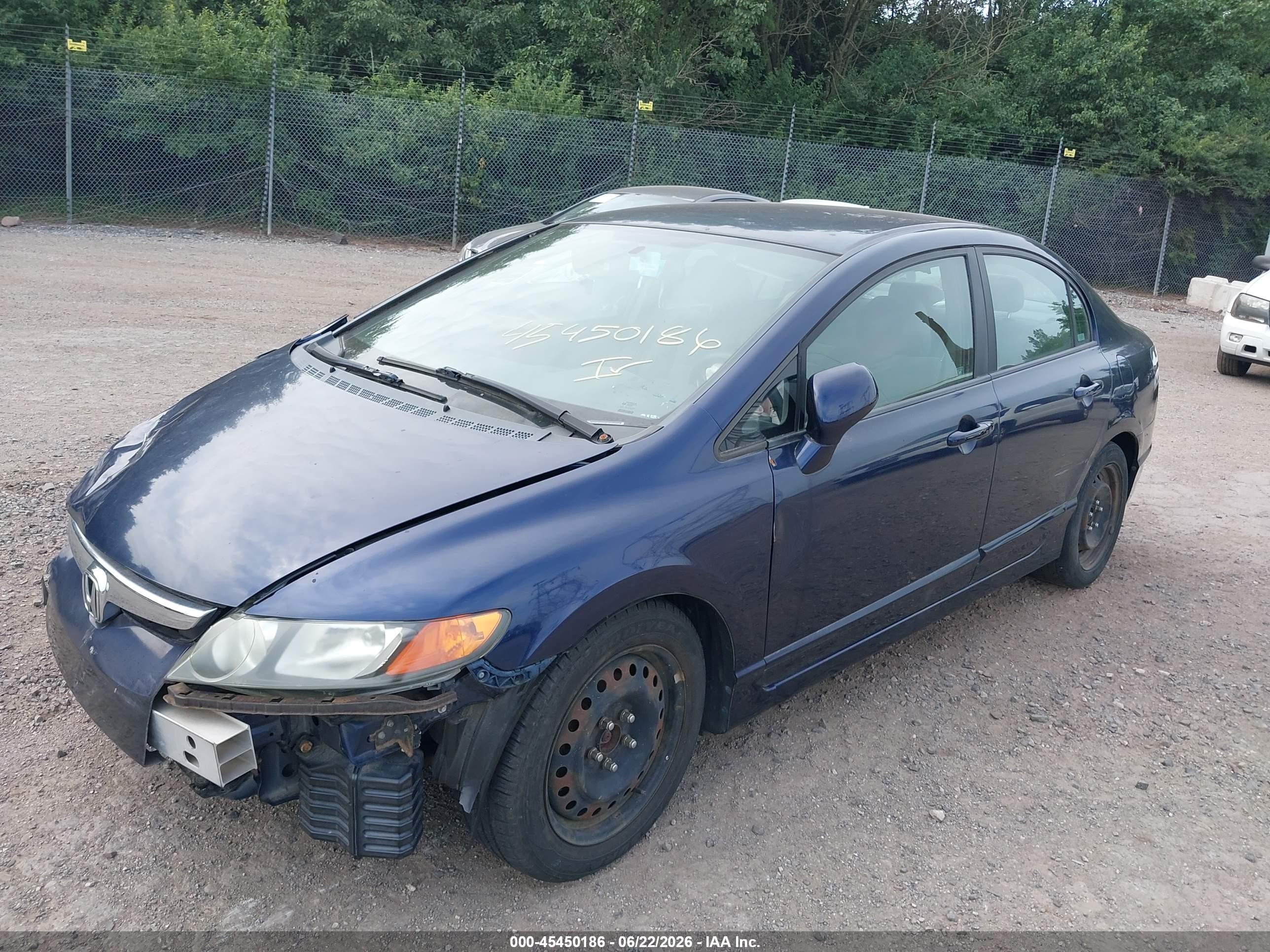 2007 Honda Civic Lx Blue vin: 1HGFA16597L051216