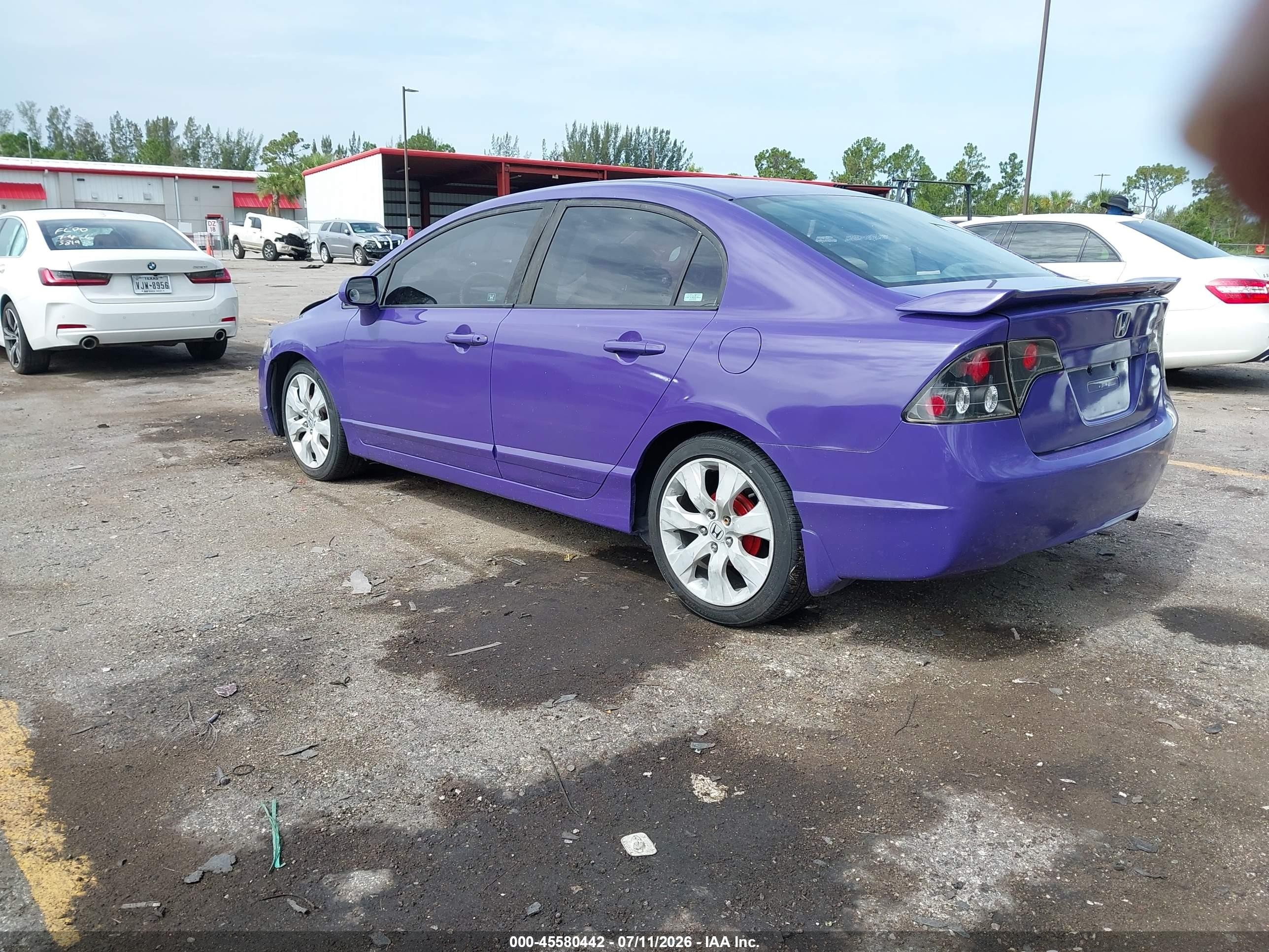 2007 Honda Civic Lx Purple vin: 1HGFA16597L091702