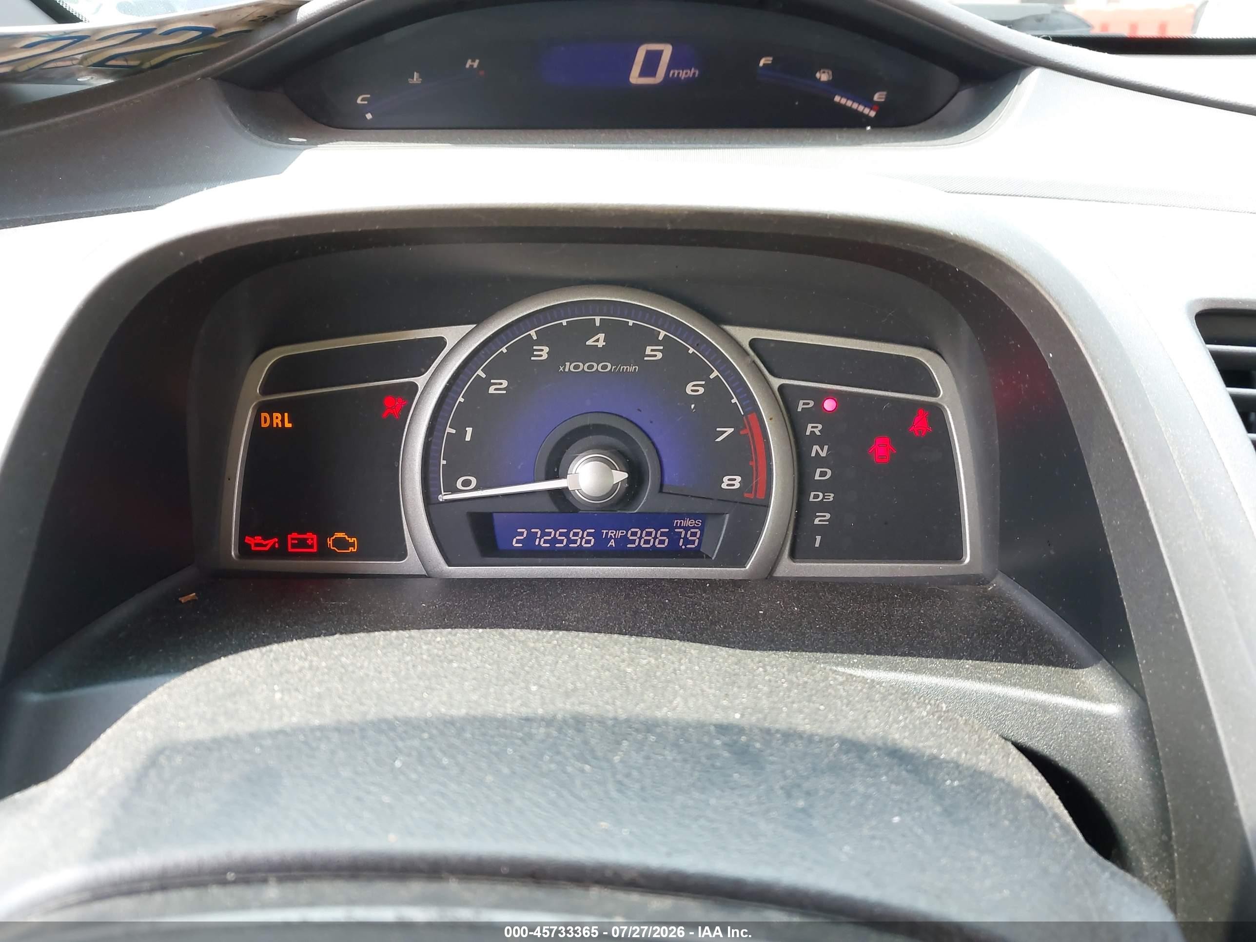 2007 Honda Civic Lx Синий vin: 1HGFA16597L100950