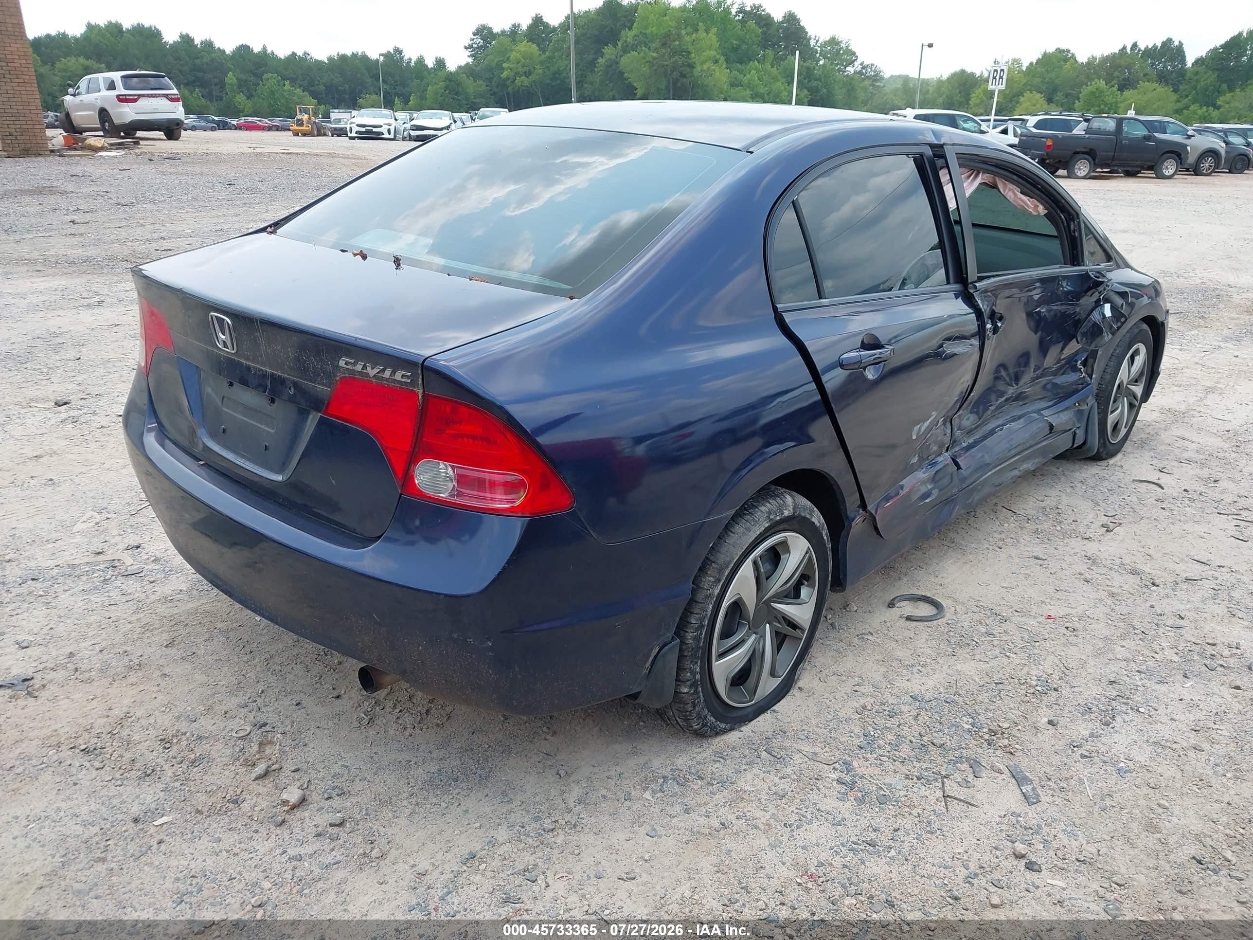 2007 Honda Civic Lx Синий vin: 1HGFA16597L100950