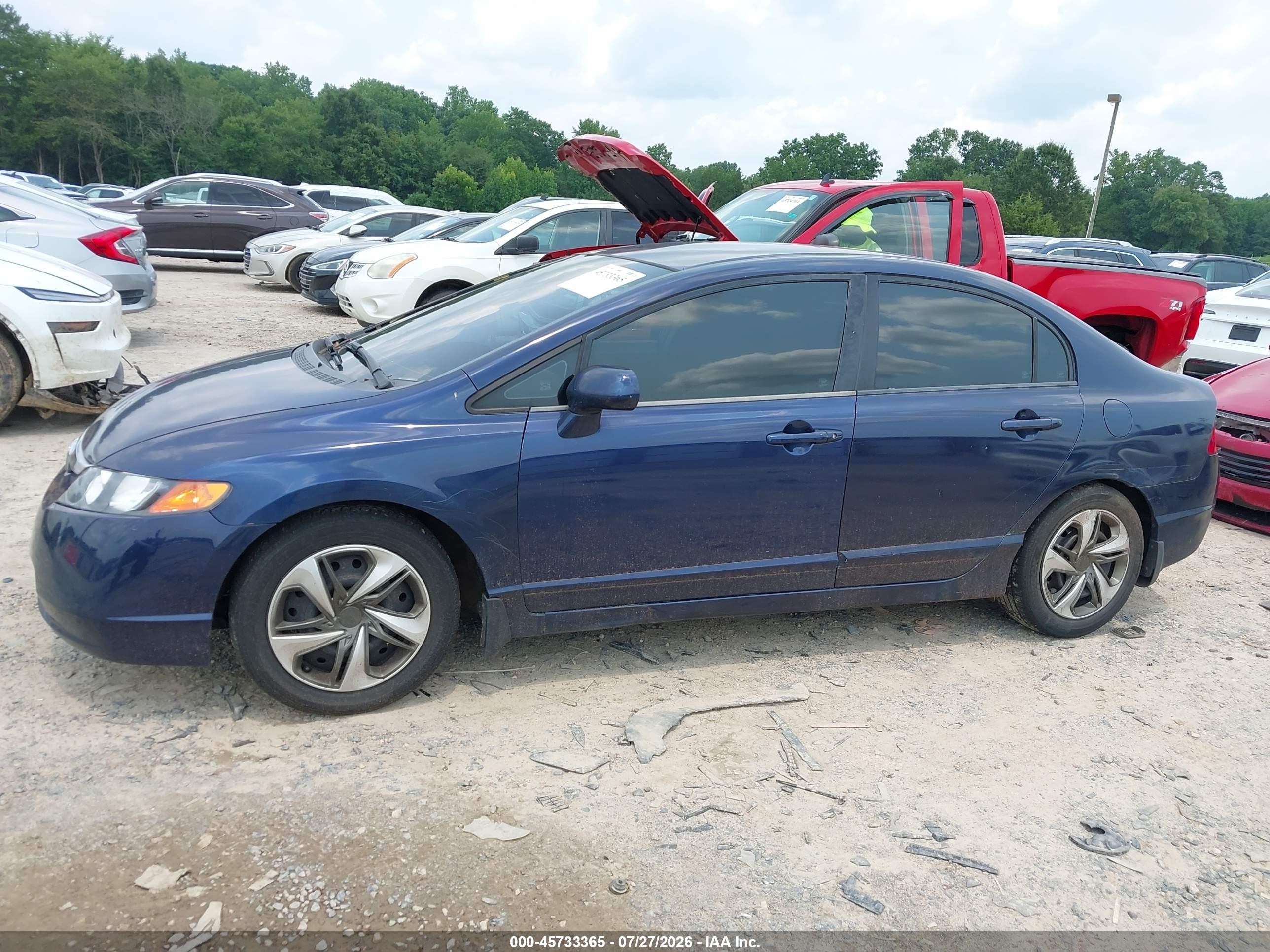 2007 Honda Civic Lx Синий vin: 1HGFA16597L100950