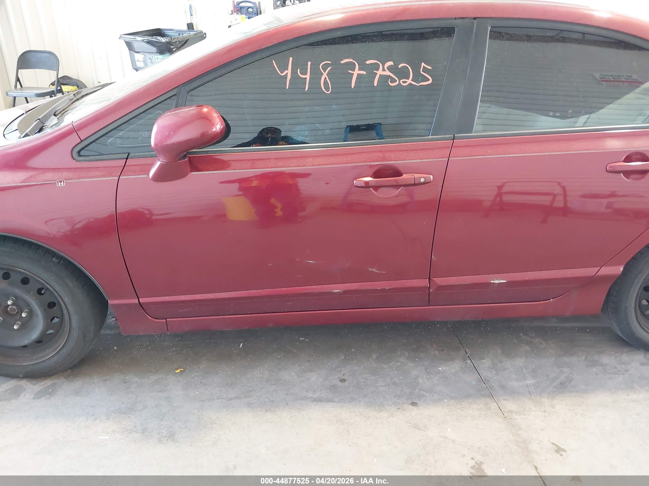 2007 Honda Civic Lx Темно-бордовый vin: 1HGFA16597L112421