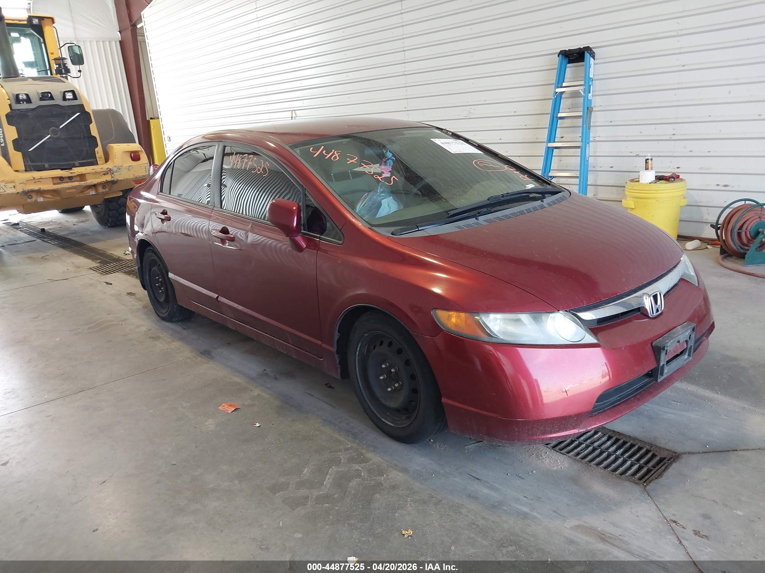 2007 Honda Civic Lx Maroon vin: 1HGFA16597L112421