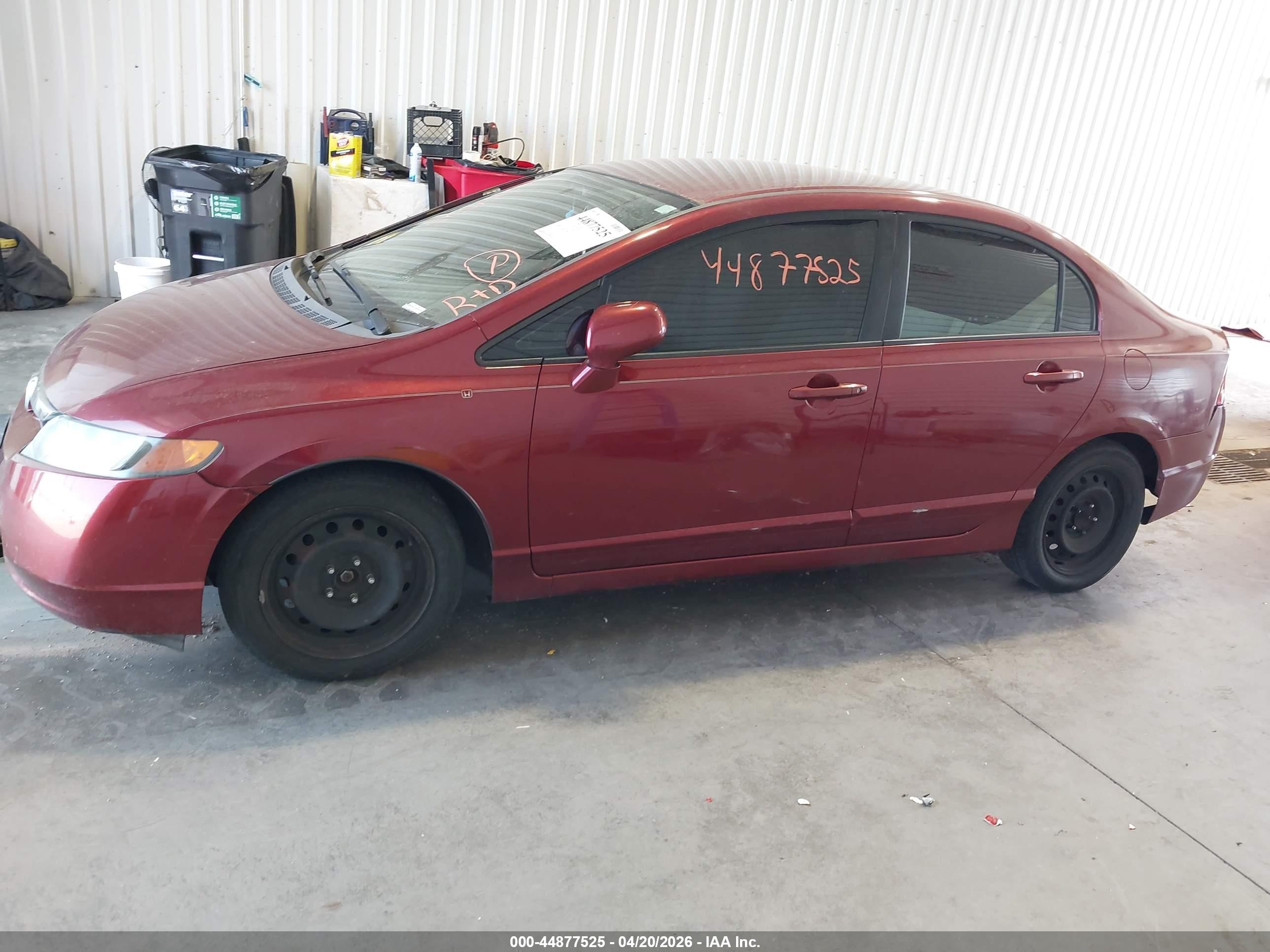 2007 Honda Civic Lx Темно-бордовый vin: 1HGFA16597L112421