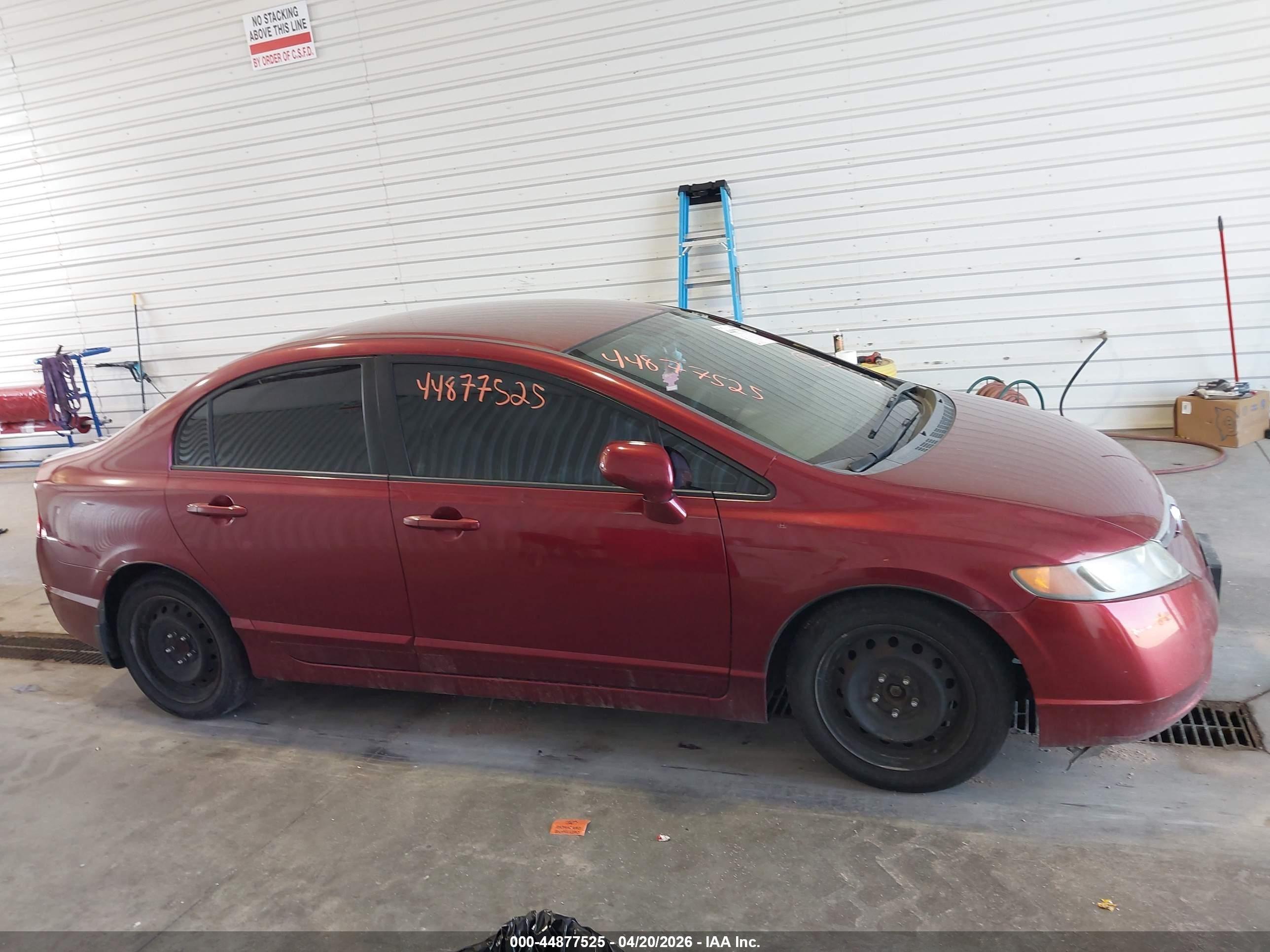 2007 Honda Civic Lx Темно-бордовый vin: 1HGFA16597L112421