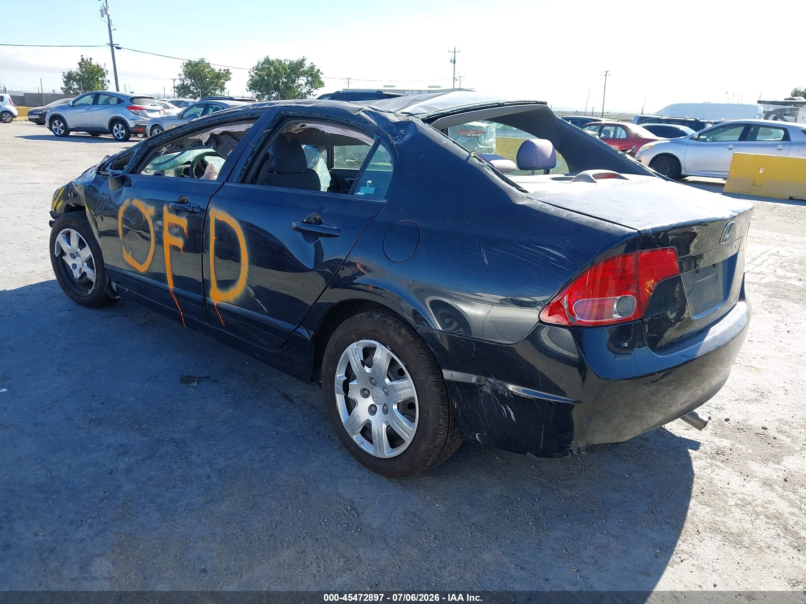 2007 Honda Civic Lx Black vin: 1HGFA16597L119014
