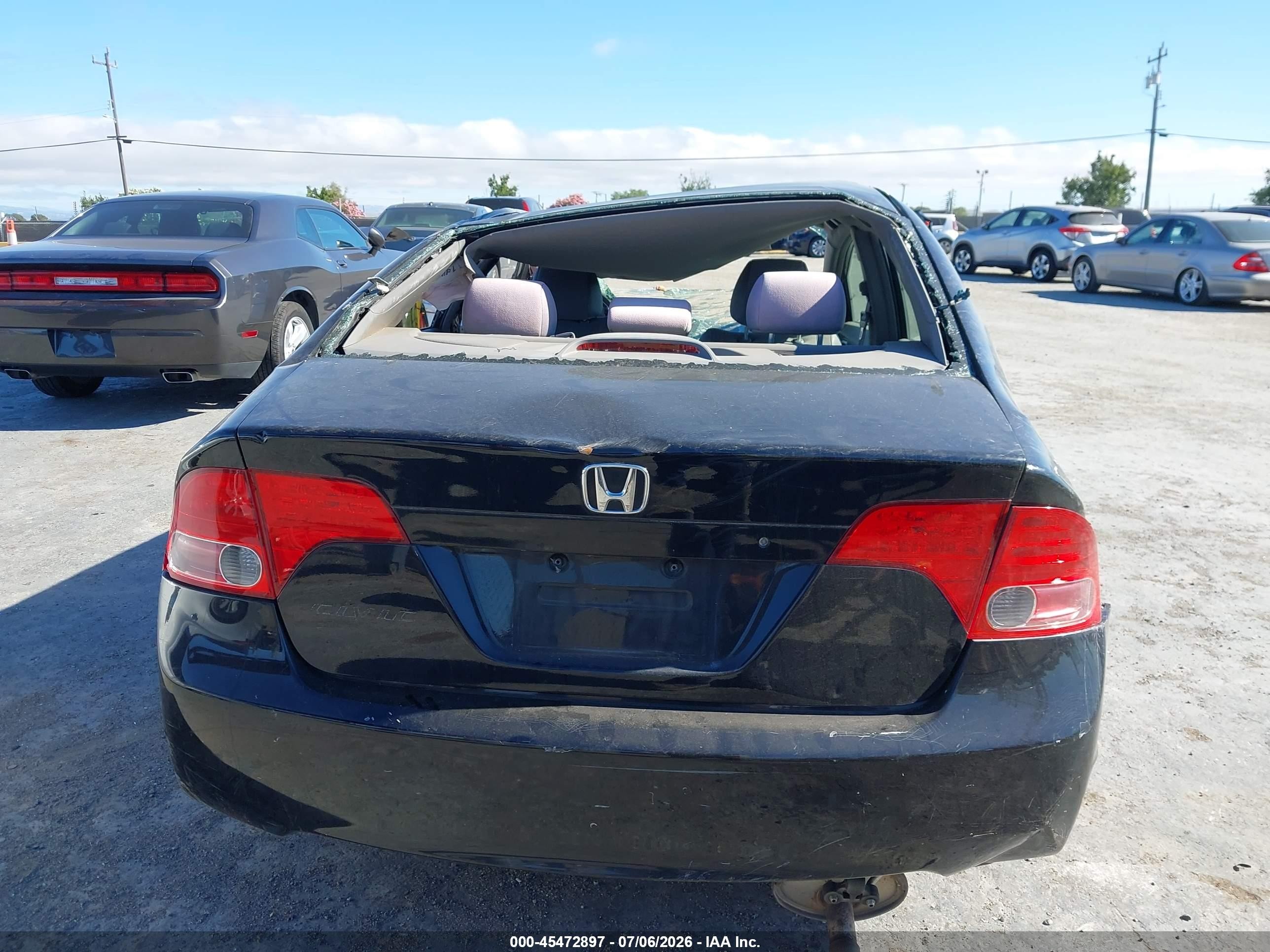 2007 Honda Civic Lx Black vin: 1HGFA16597L119014