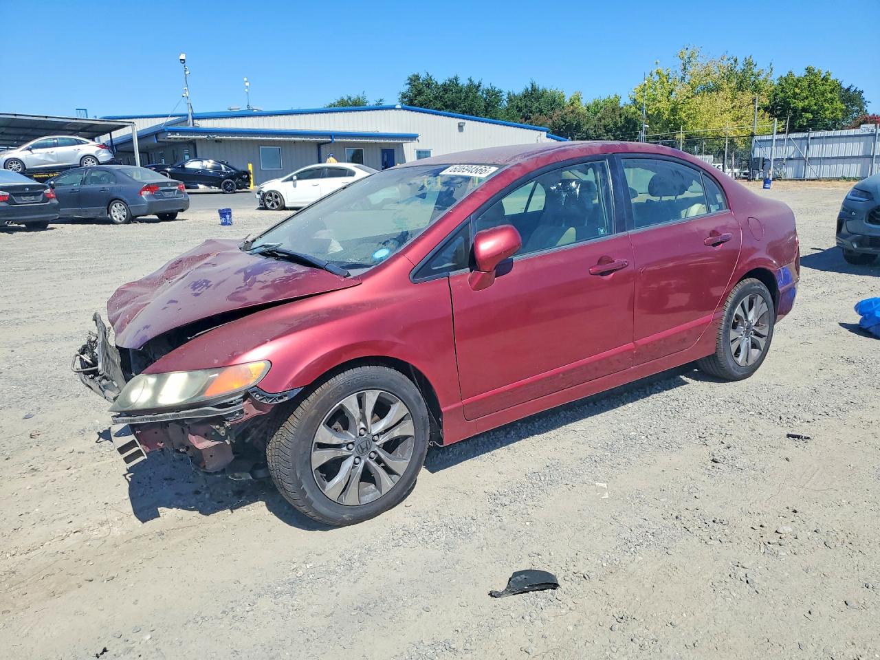 2007 Honda Civic Lx Burgundy vin: 1HGFA16597L135875