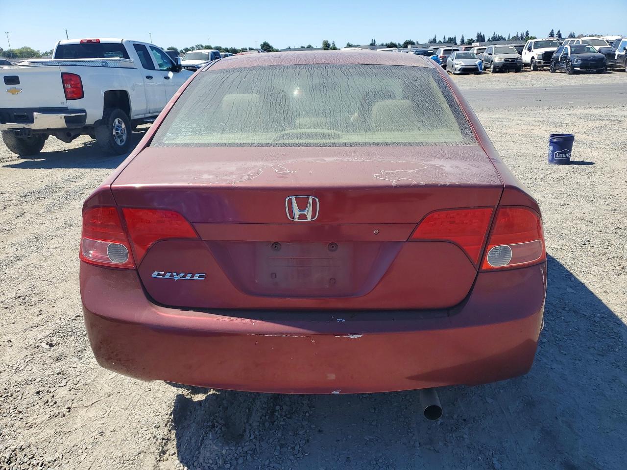 2007 Honda Civic Lx Burgundy vin: 1HGFA16597L135875