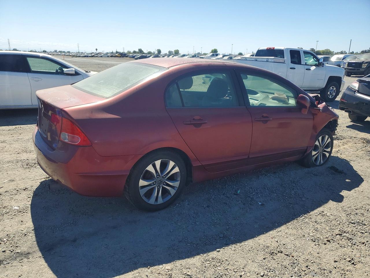 2007 Honda Civic Lx Burgundy vin: 1HGFA16597L135875