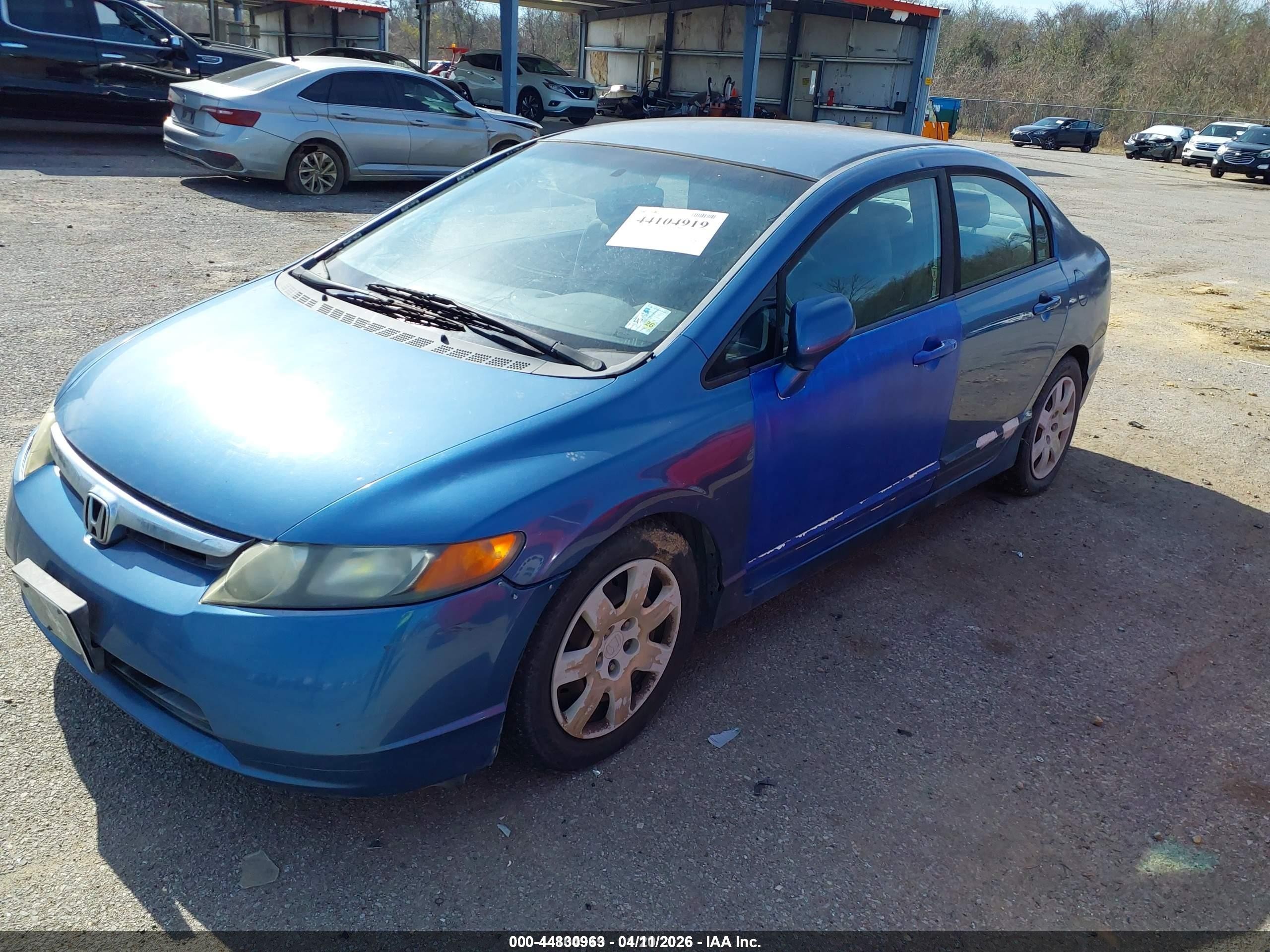 2008 Honda Civic Lx Синий vin: 1HGFA16598L003975