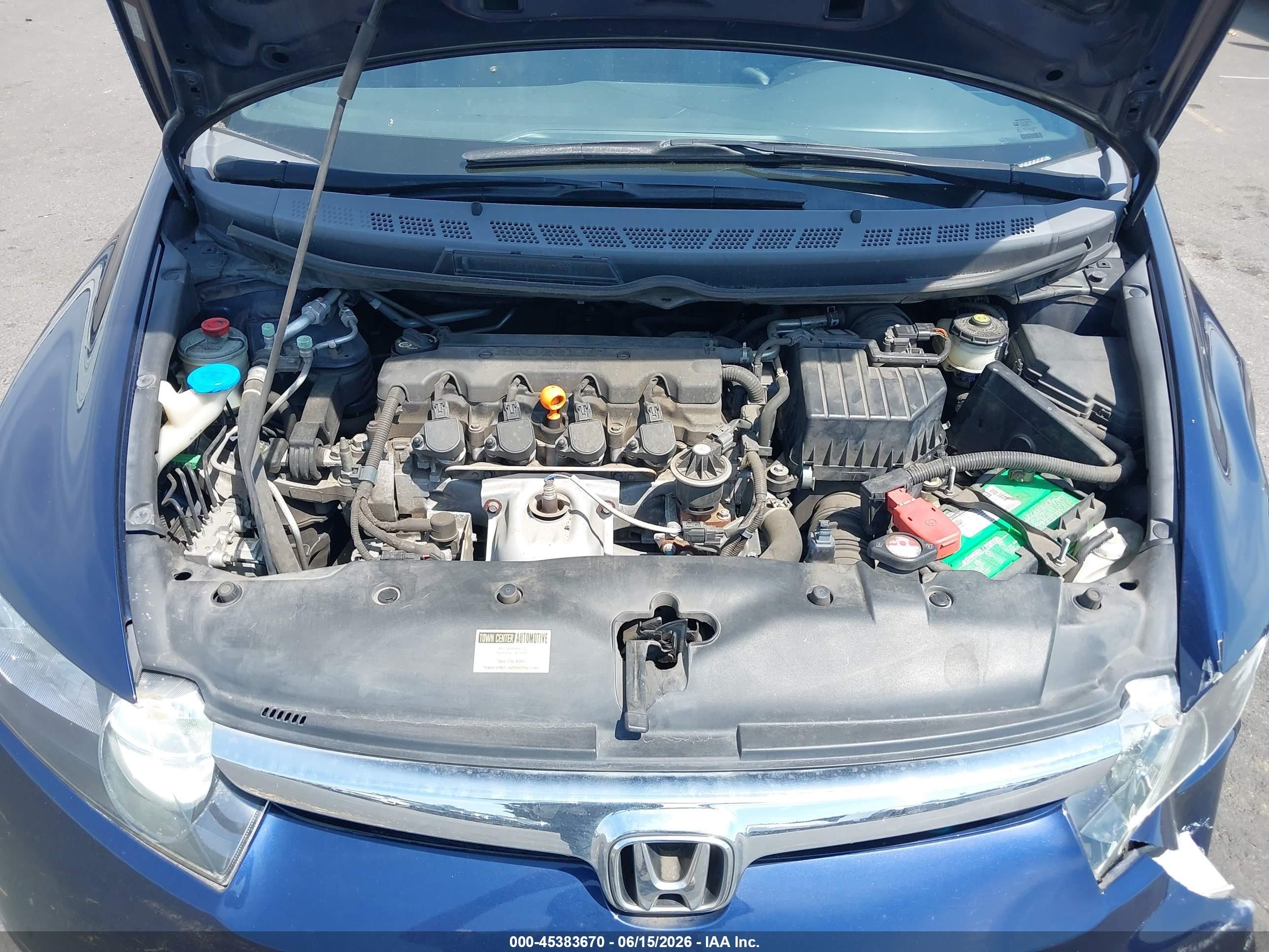 2008 Honda Civic Lx Blue vin: 1HGFA16598L008044